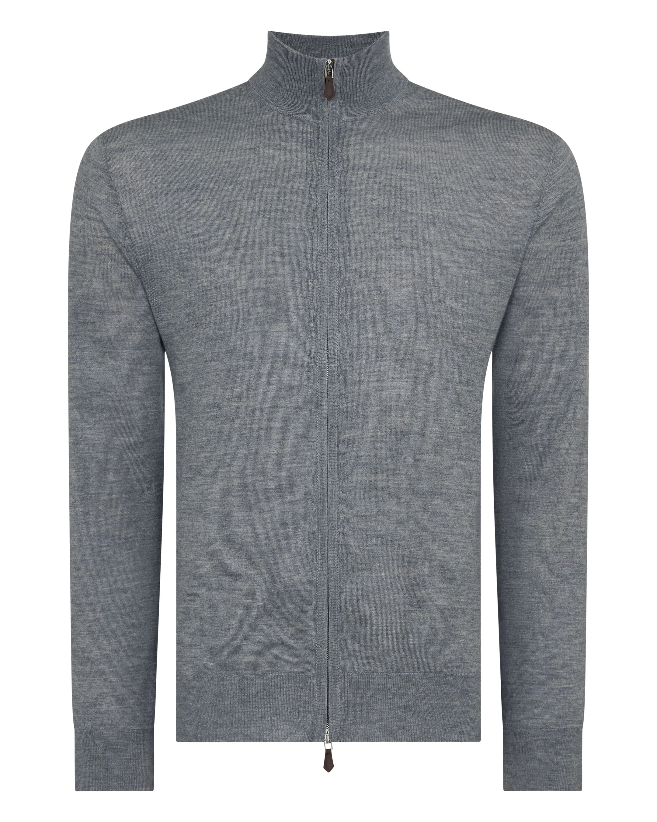 Men's Hyde Fine Gauge Cashmere Full Zip Jumper Graphite Grey - Image 2
