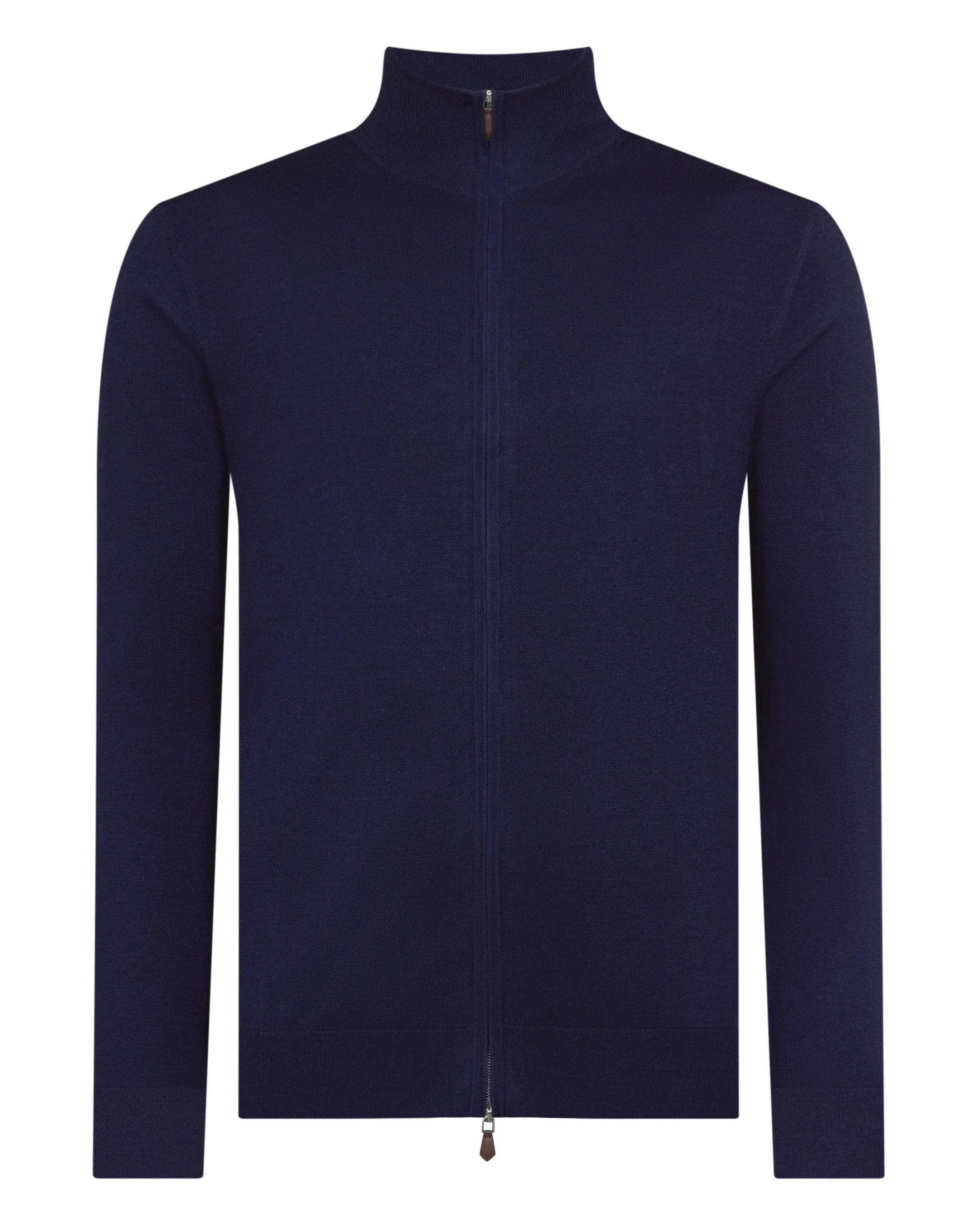 Men's Hyde Fine Gauge Cashmere Full Zip Jumper Summer Navy Blue - Image 2