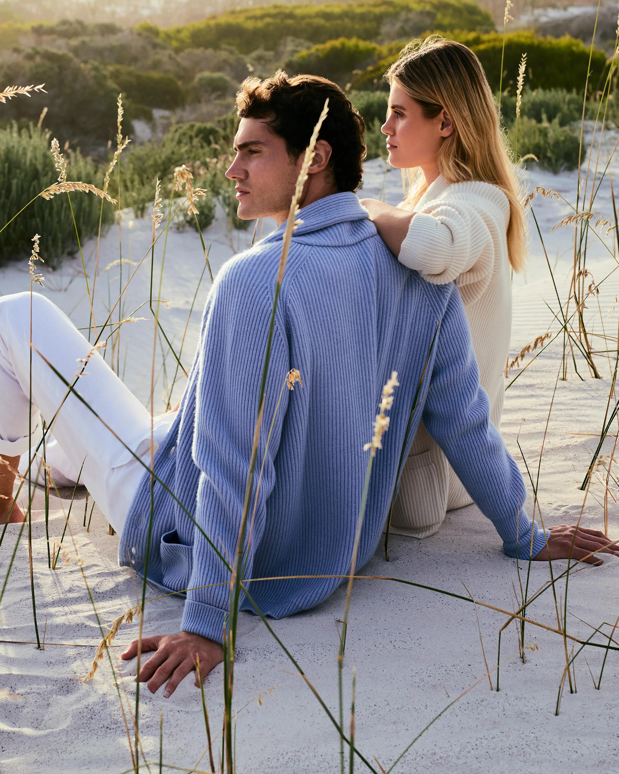 Men's Kensington Cashmere Cardigan Sea Mist Blue - Image 6