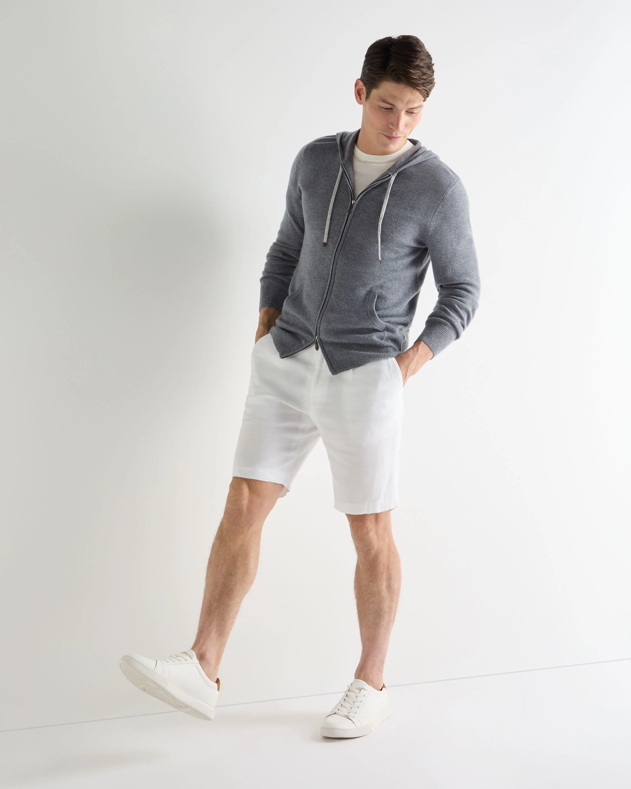 Men's Ladbroke Cashmere Hoodie Ash Grey - Image 3