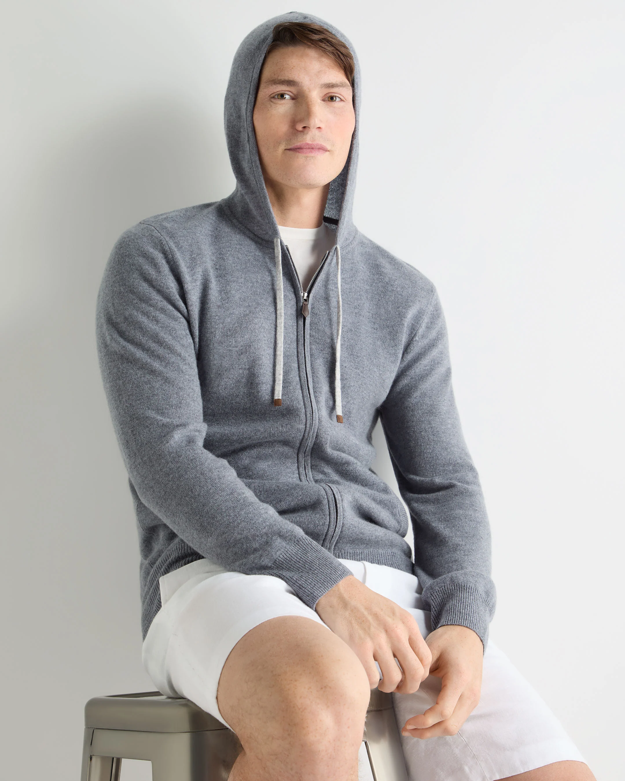 Men's Ladbroke Cashmere Hoodie Ash Grey - Image 6