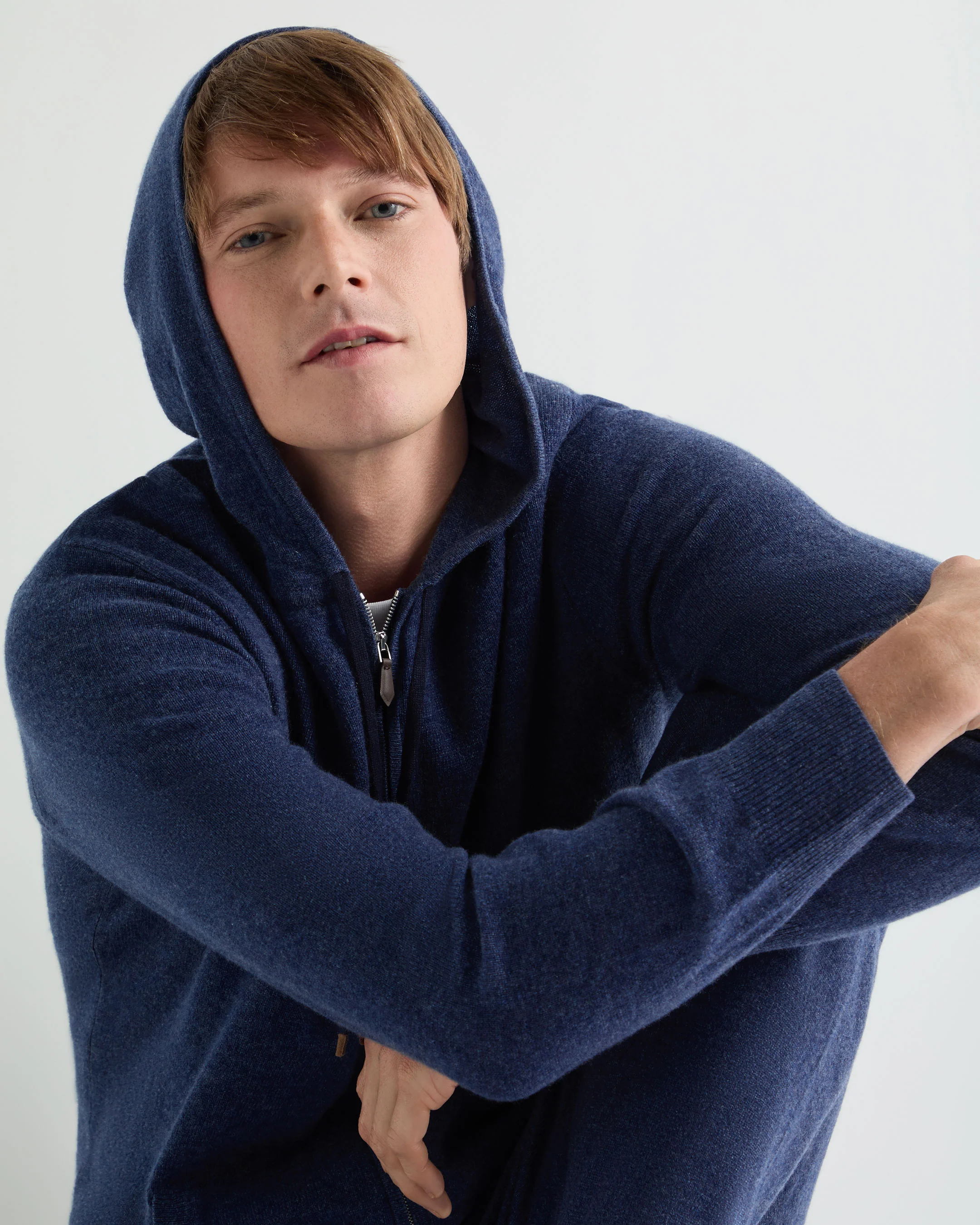 Men's Ladbroke Cashmere Hoodie Bright Denim Blue - Image 5