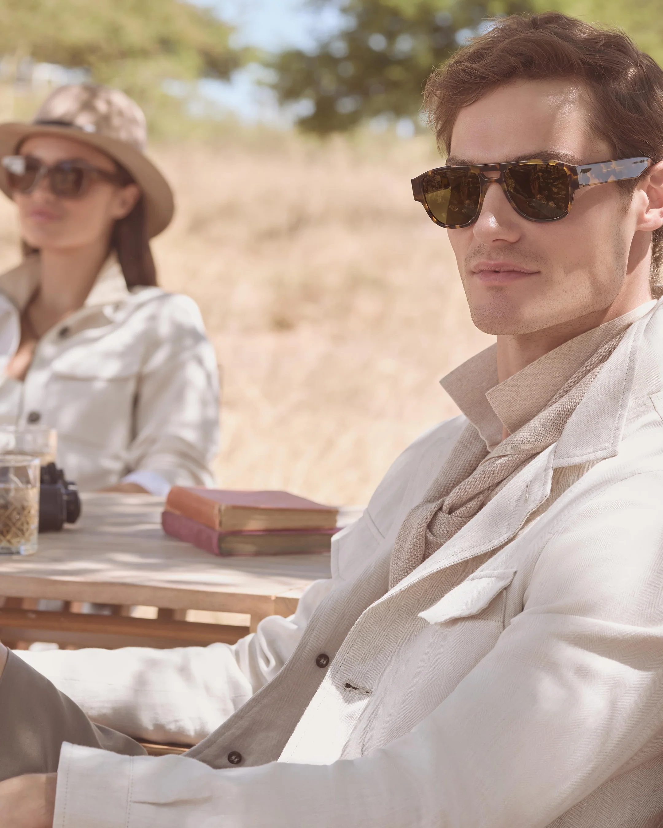 Women's Avola Linen Blend Jacket Stone Brown - Image 7