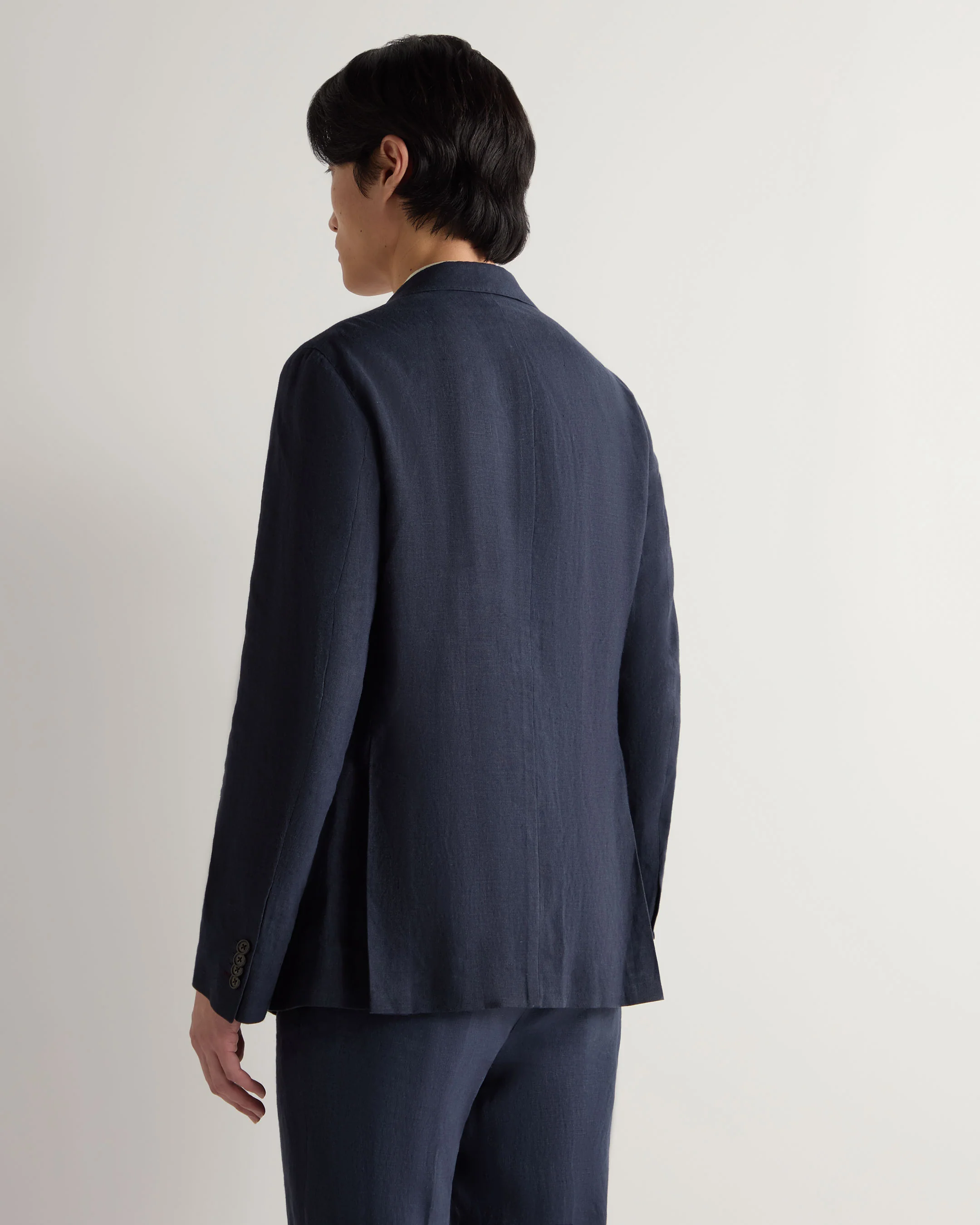 Men's Amalfi Linen Jacket Navy Blue - Image 4