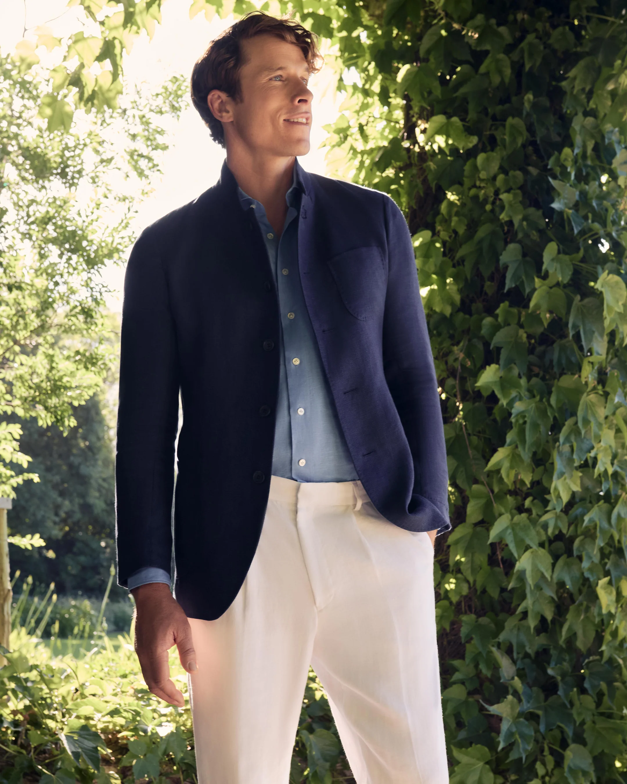 Men's Cannes Linen Shirt Blue - Image 6