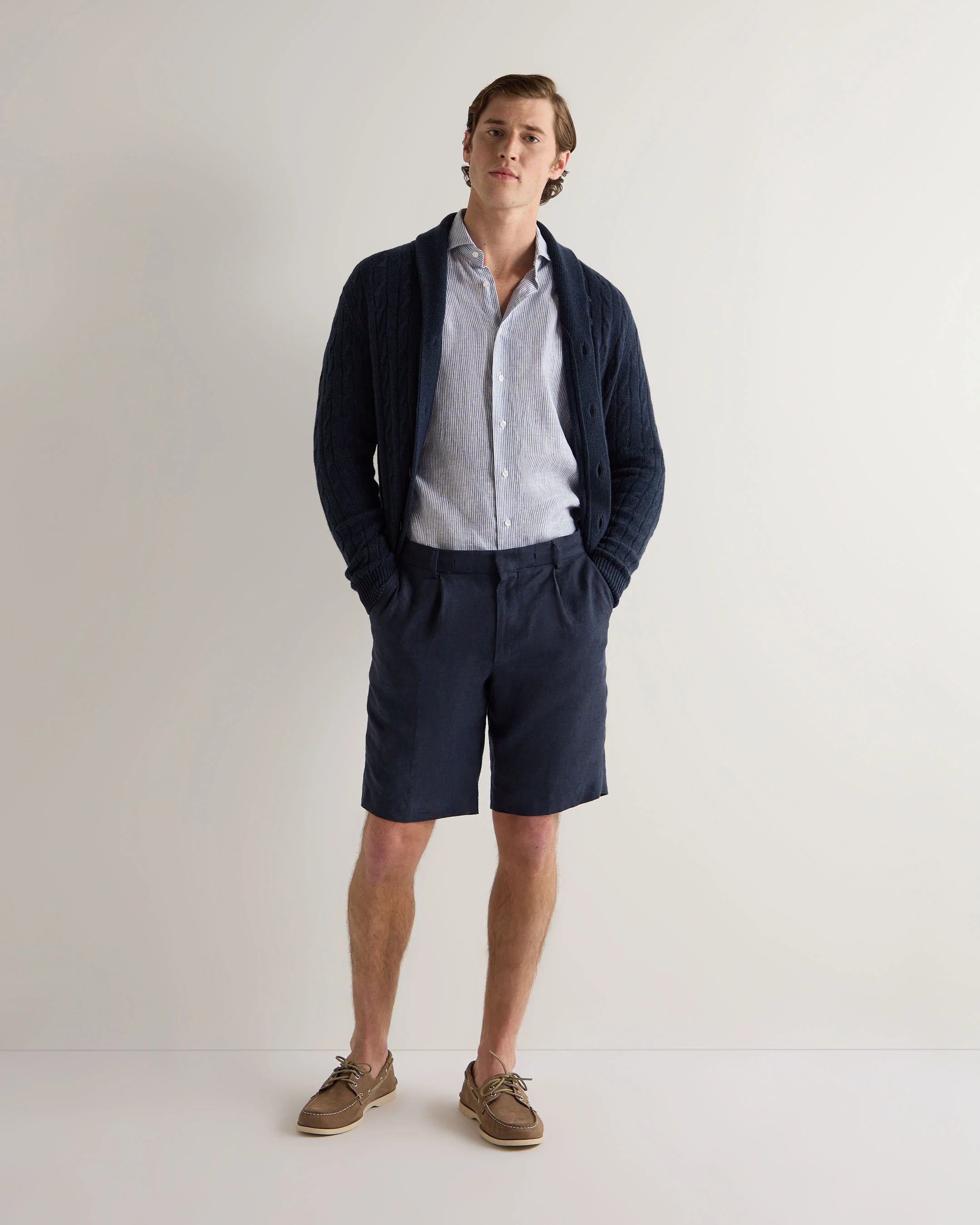 Men's Cannes Linen Shirt Blue Stripe - Image 3