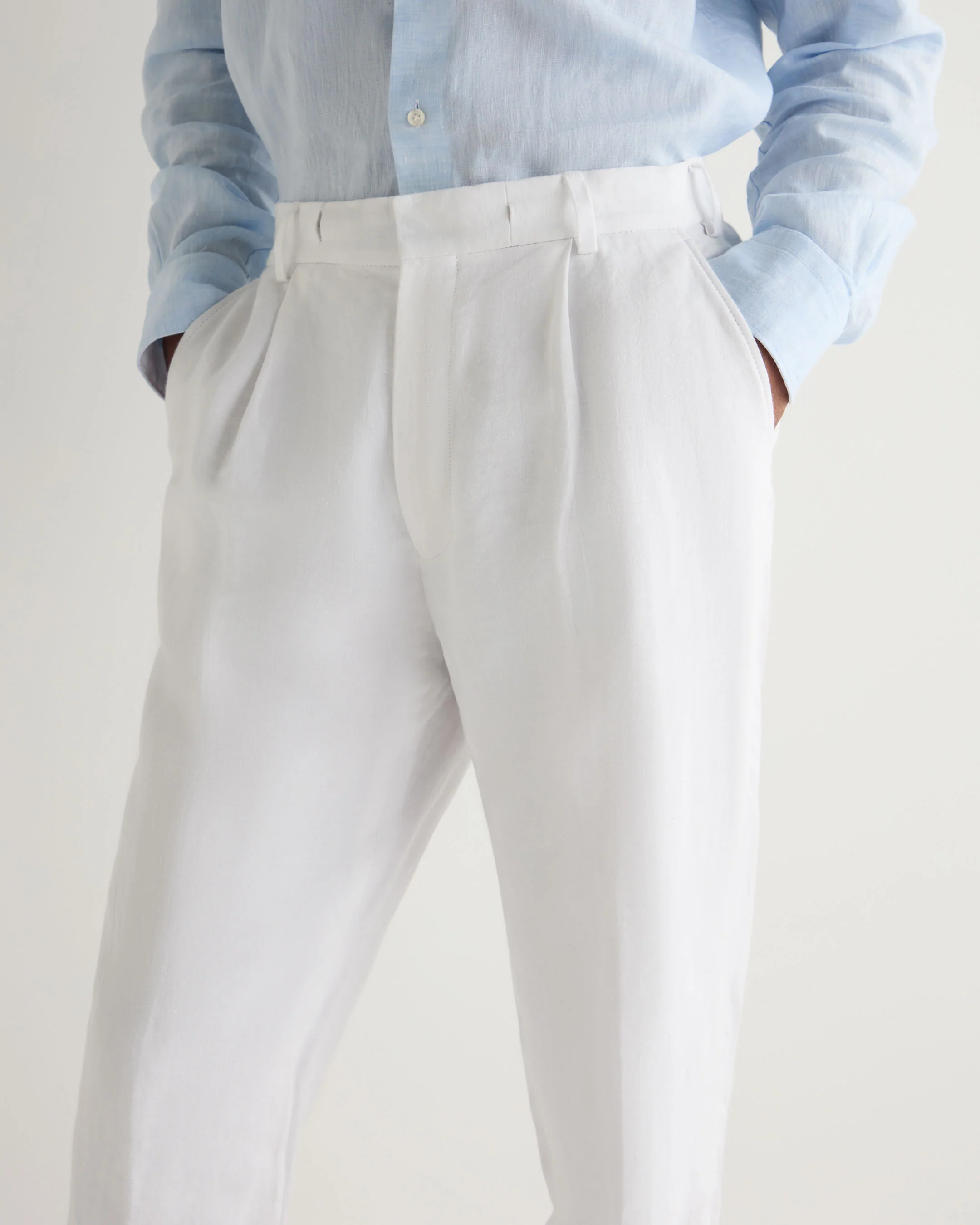 Men's Atrani Linen Trouser White - Image 6