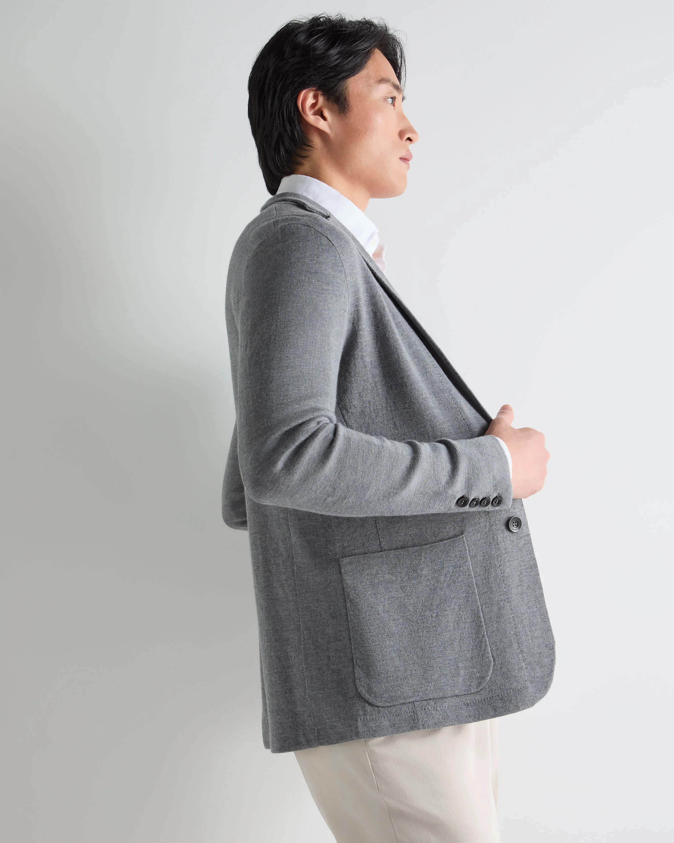 Men's Marlborough Fine Gauge Cashmere Jacket Graphite Grey - Image 6
