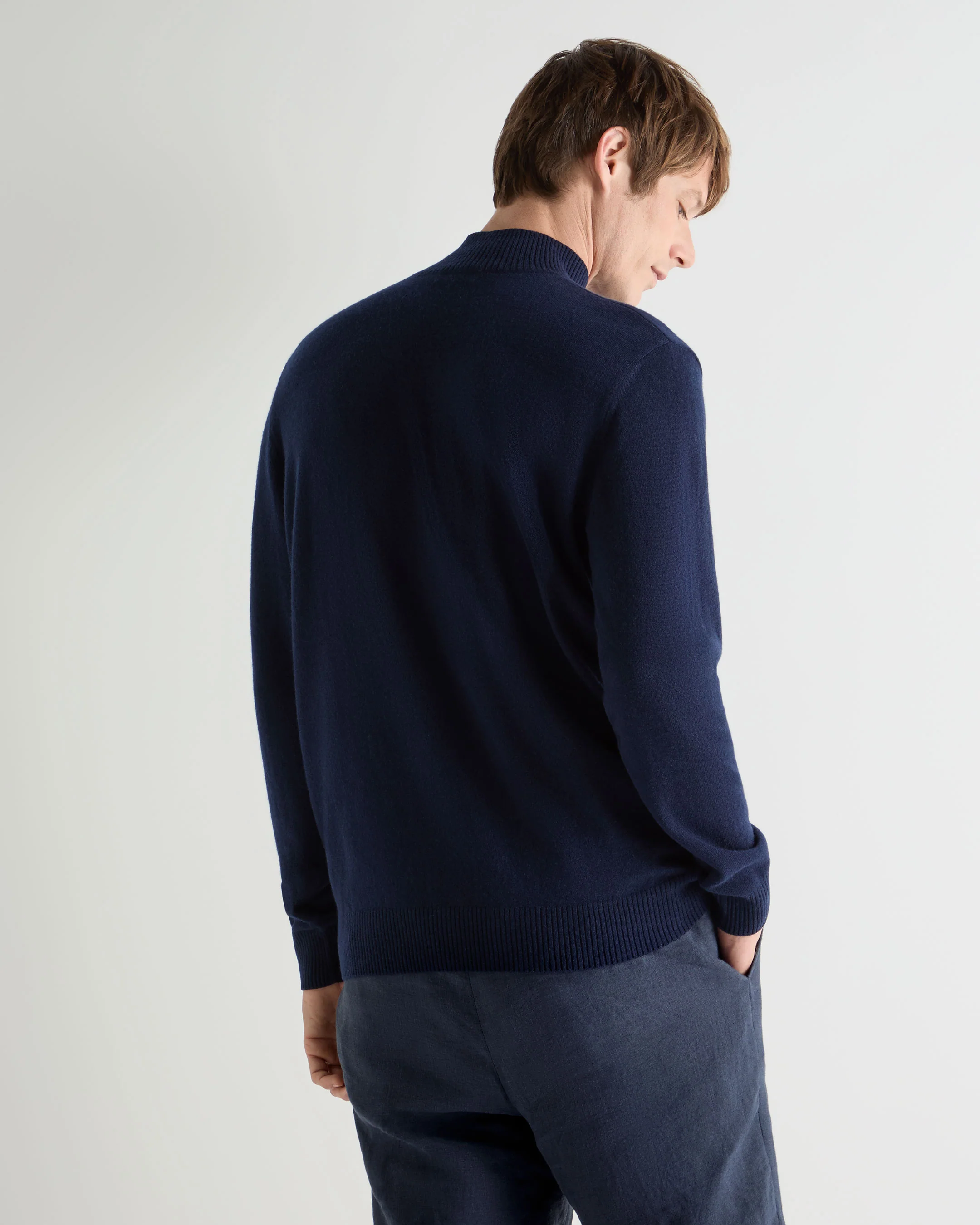 Men's Mayfair Turtle Neck Cashmere Jumper Deep French Blue - Image 4