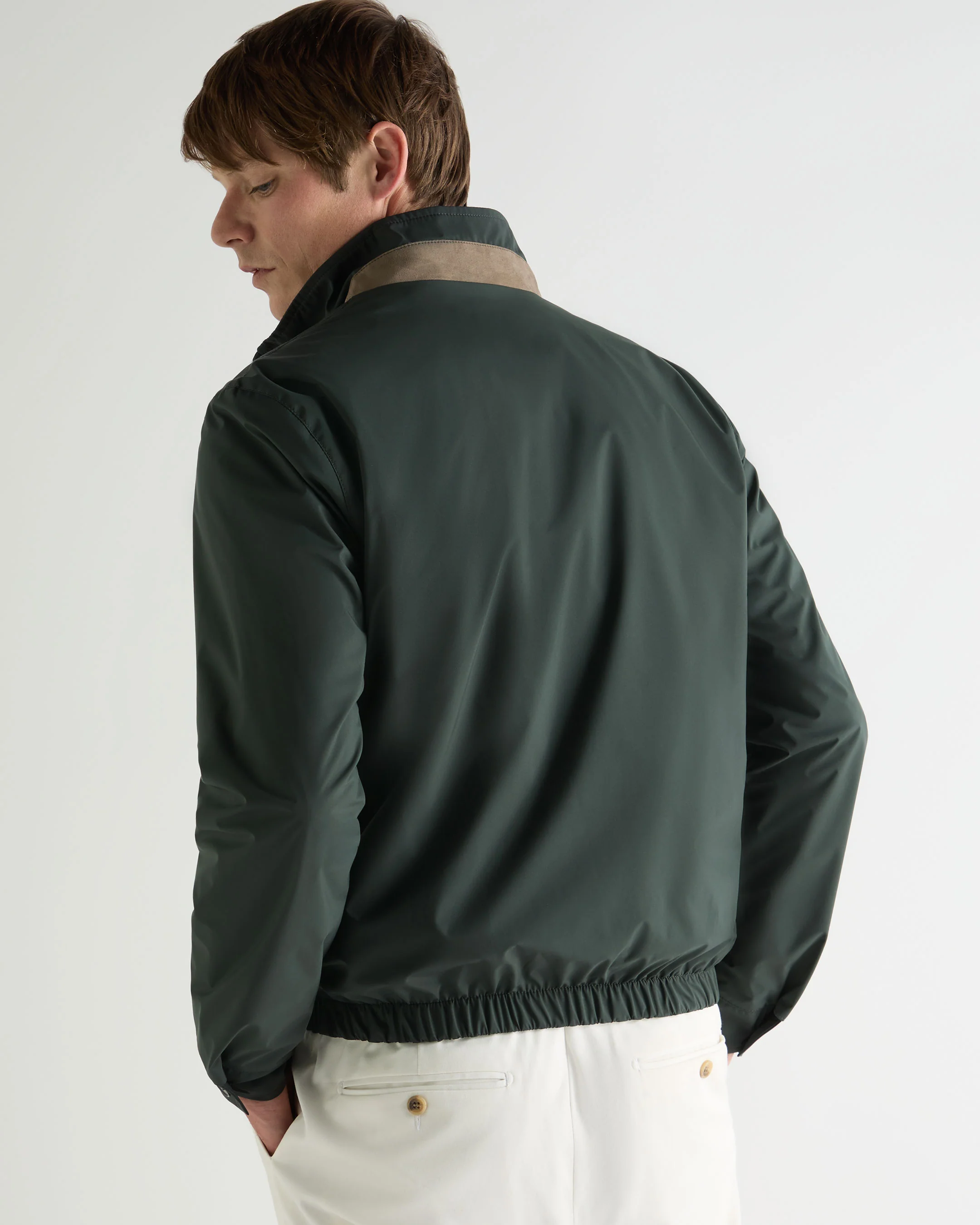 Men's Microfibre Blouson Jacket Dark Green - Image 4