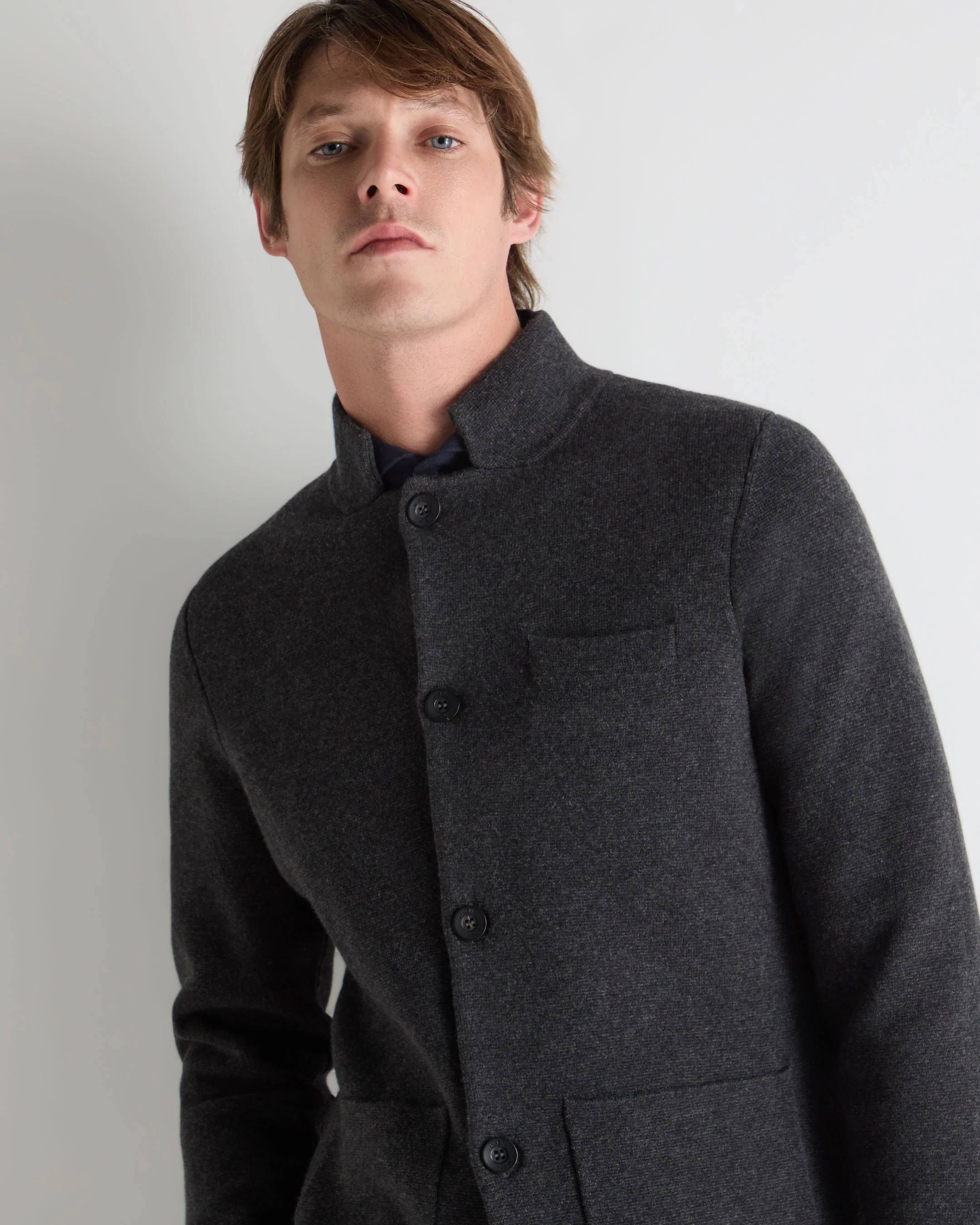 Men's Grosvenor Milano Cashmere Jacket Deep Charcoal Grey - Image 5
