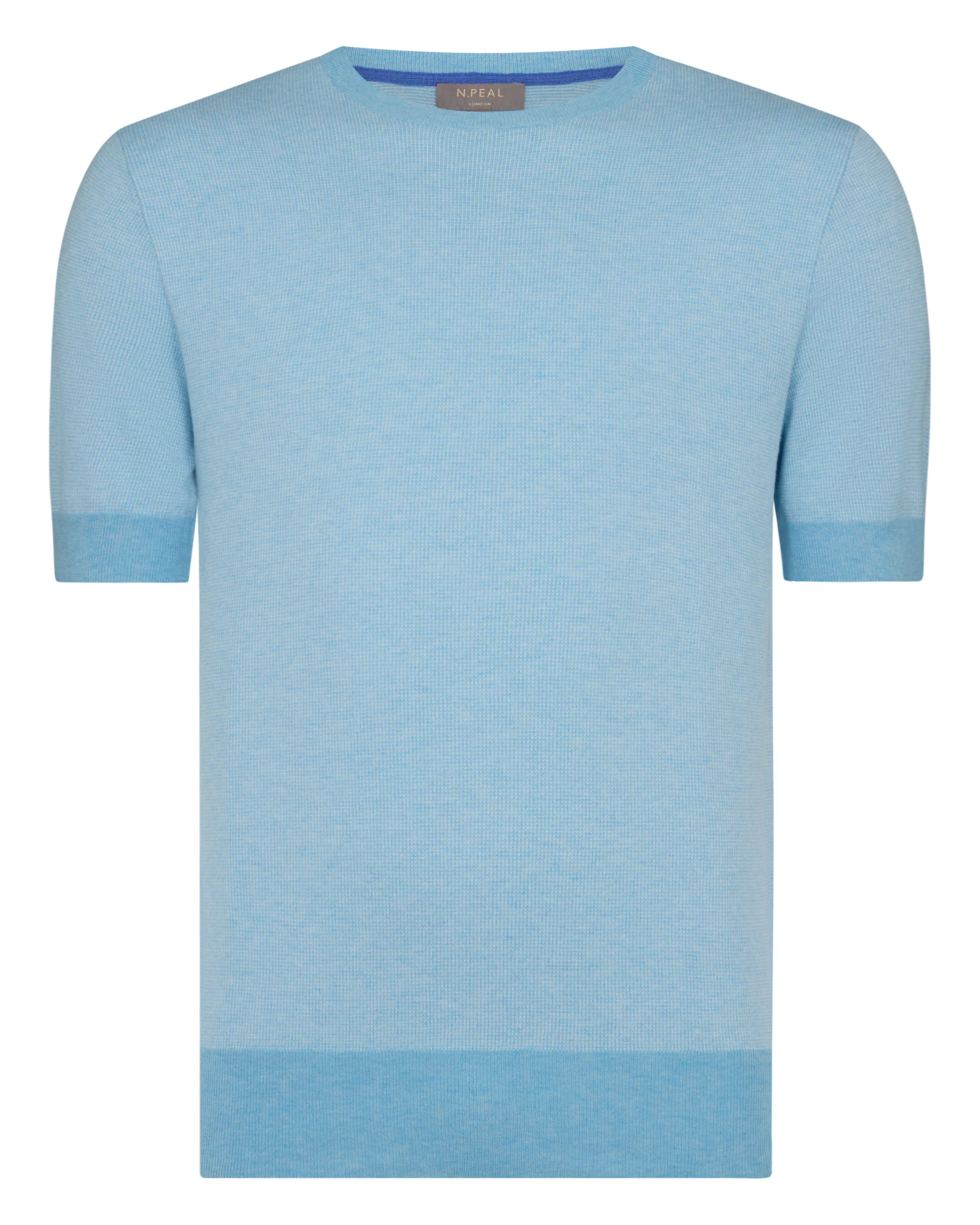 Men's Newquay Cotton Cashmere T-Shirt Cornflower Blue - Image 2
