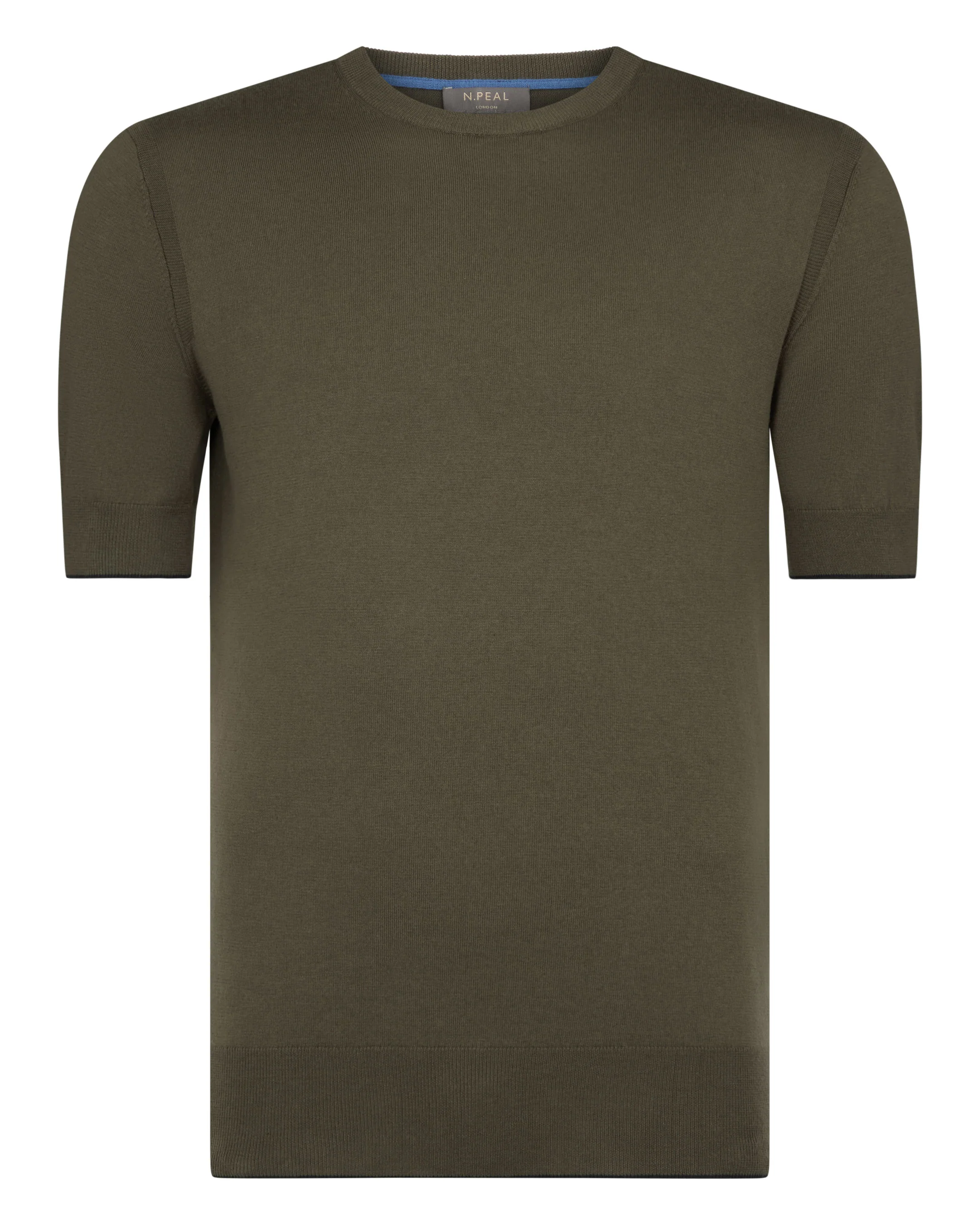 Men's Newquay Cotton Cashmere T-Shirt Khaki Green - Image 2