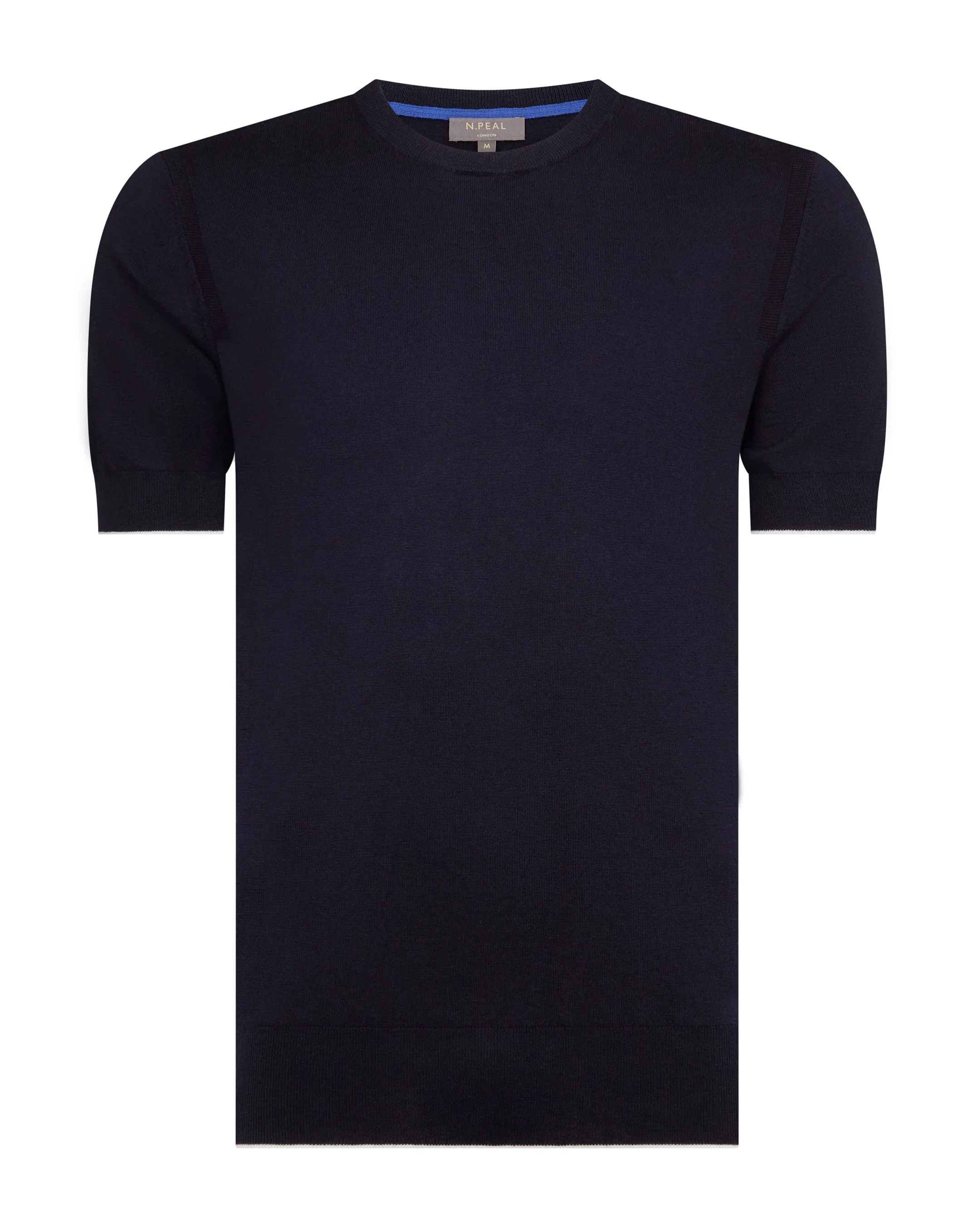 Men's Newquay Cotton Cashmere T-Shirt Navy Blue - Image 2