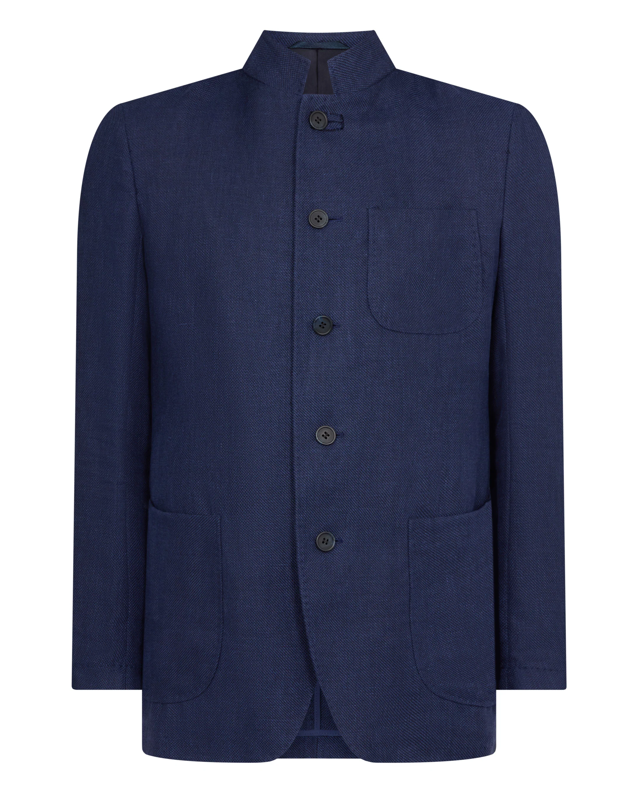 Men's Portofino Linen Blend Jacket Navy Blue - Image 2