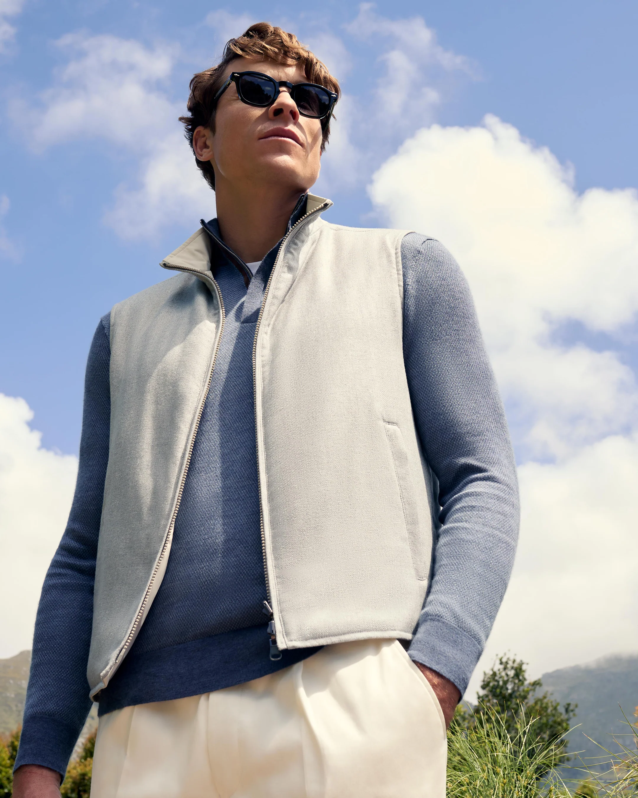 Men's Reversible Gilet Beige Brown - Image 7