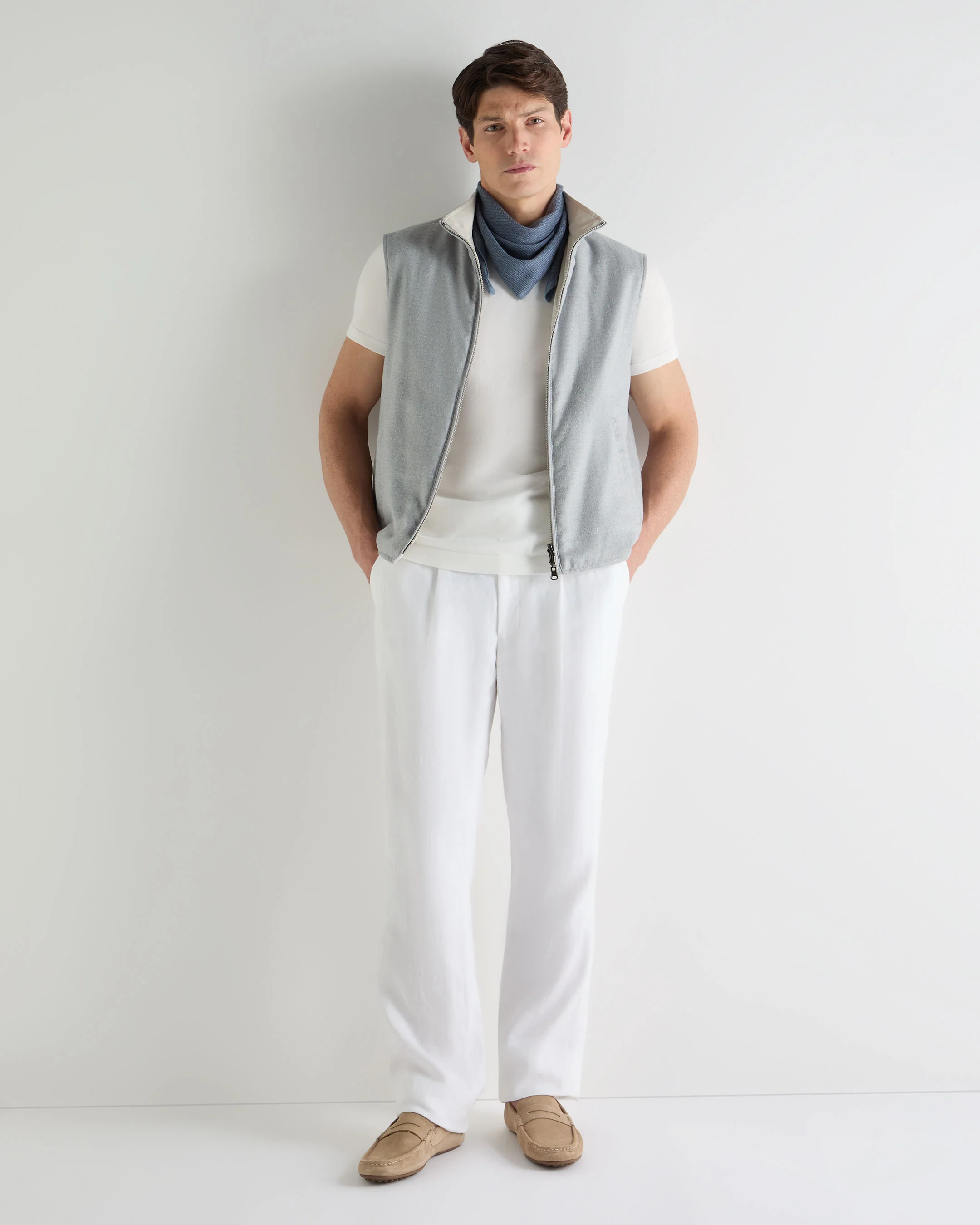 Men's Reversible Gilet Beige Brown - Image 3