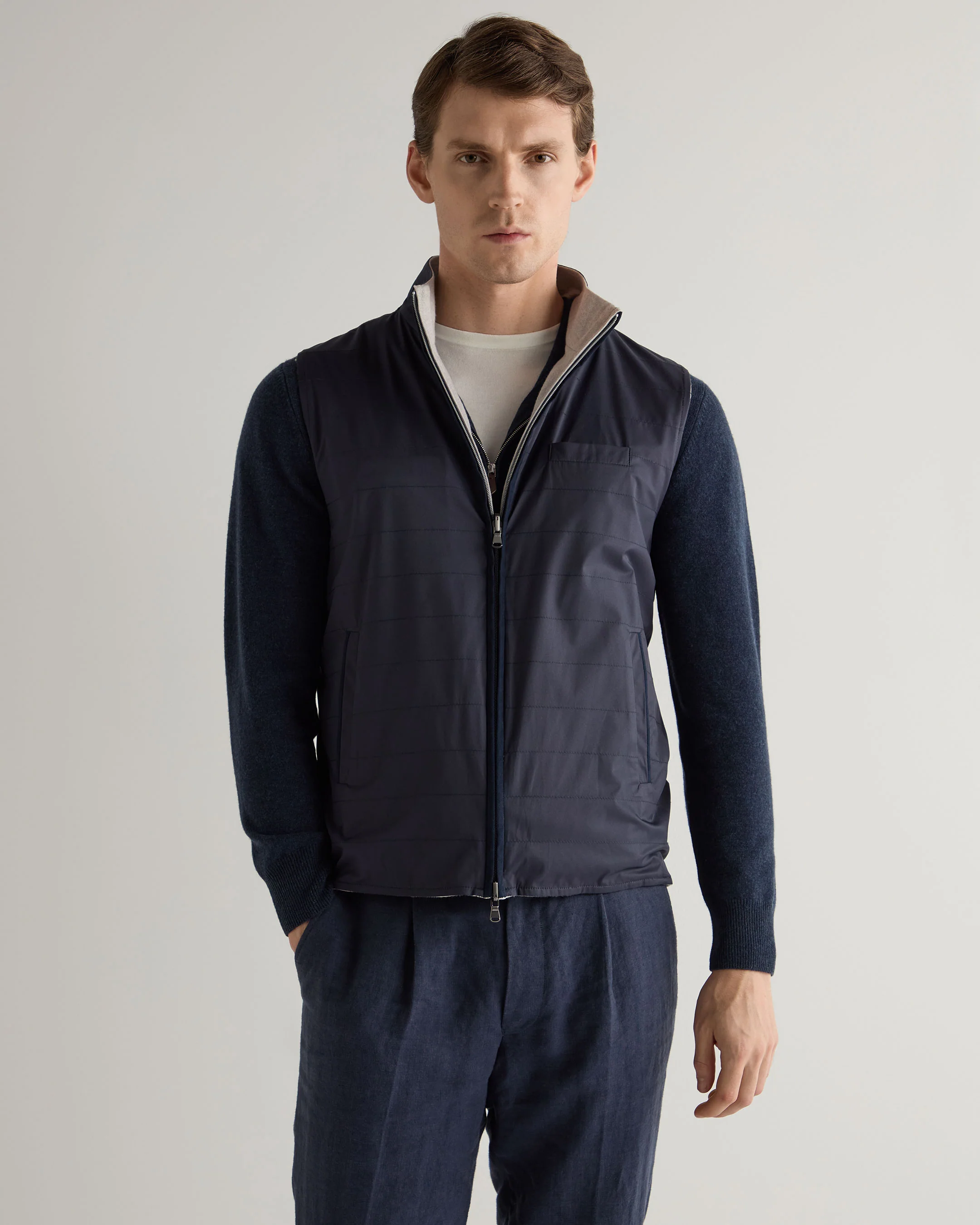 Men's Reversible Weatherproof Gilet Navy Blue