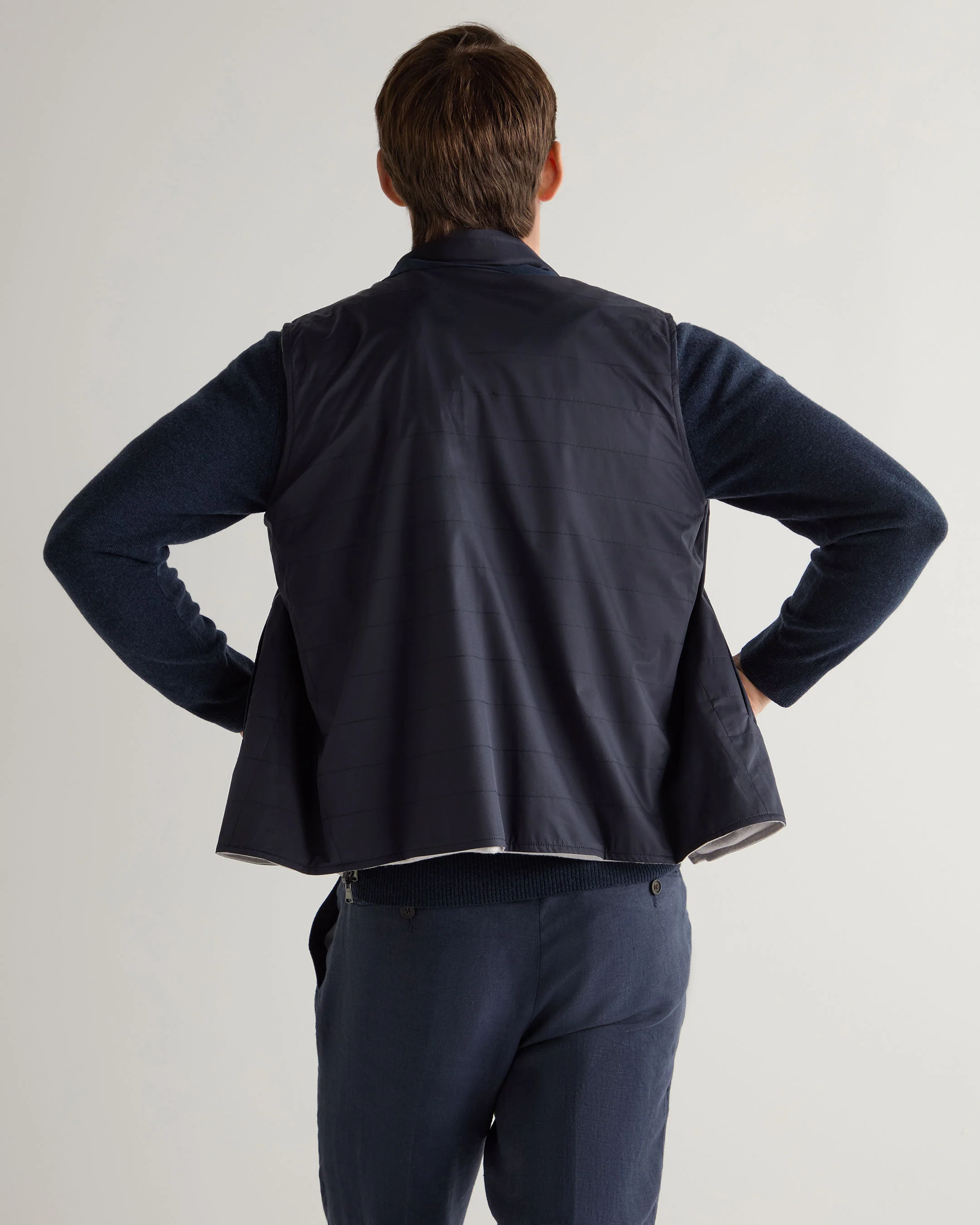 Men's Reversible Weatherproof Gilet Navy Blue - Image 4