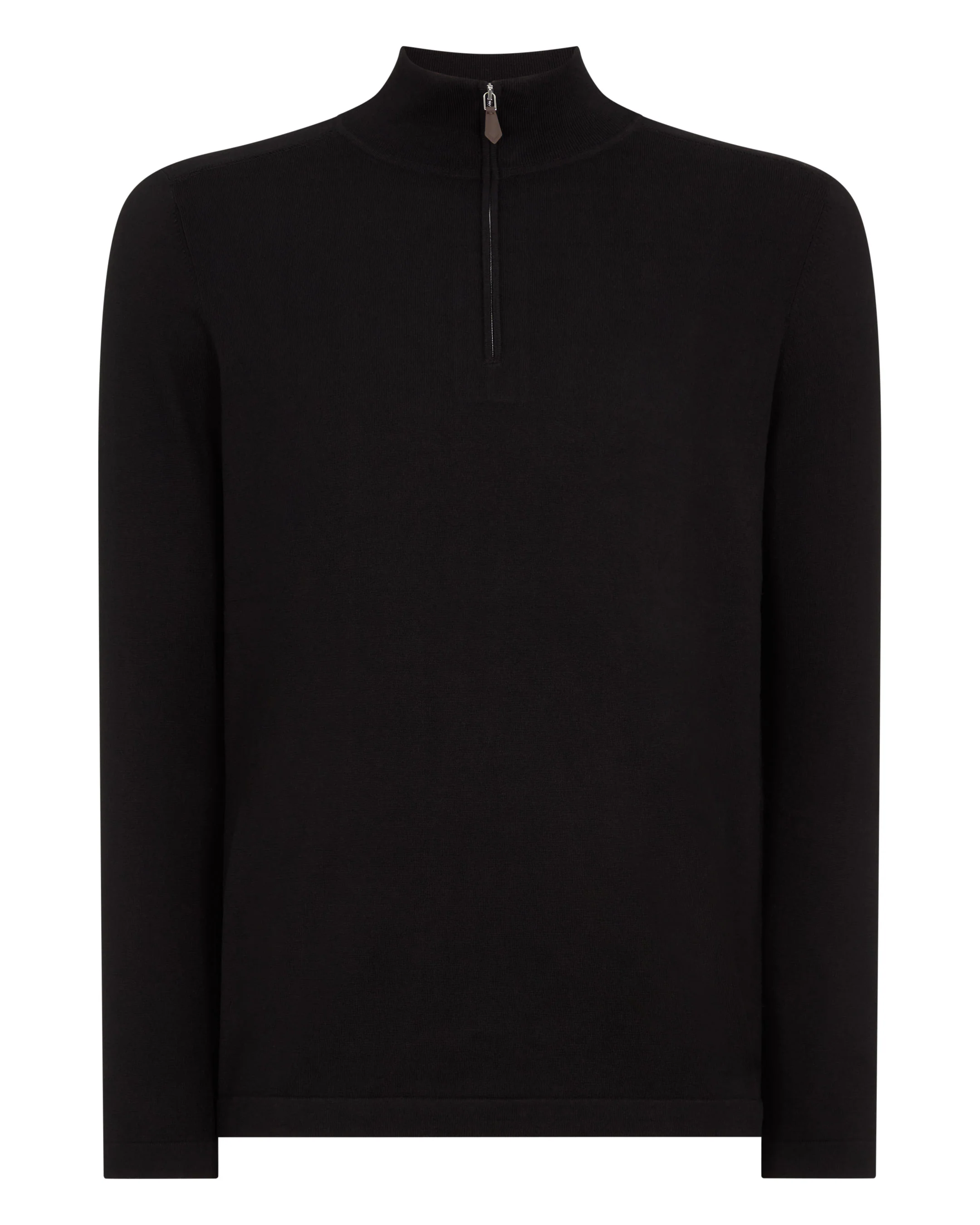 Men's Salcombe Half Zip Cotton Cashmere Jumper Black - Image 2