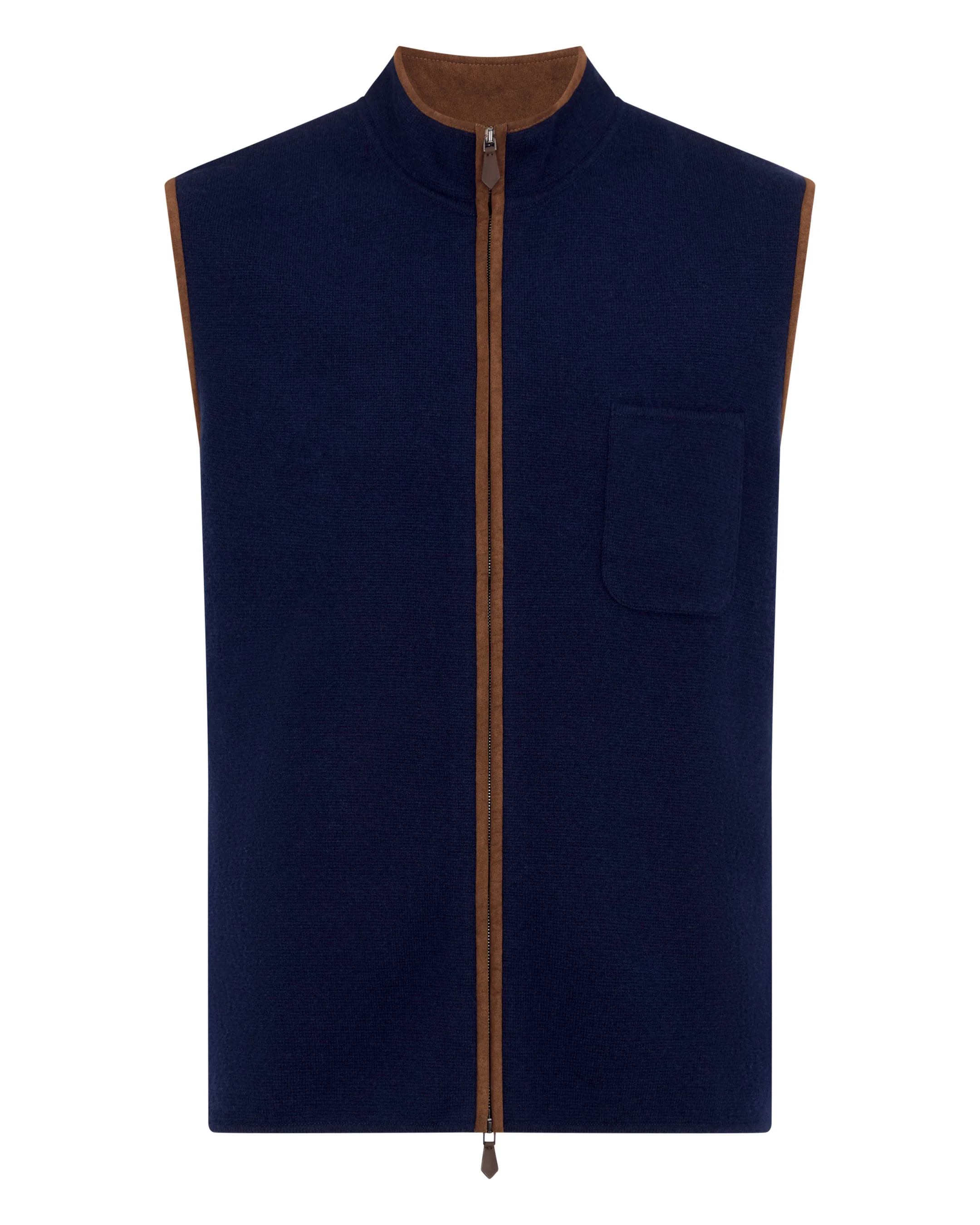 Men's Shaftesbury Cashmere Gilet Deep French Blue - Image 2