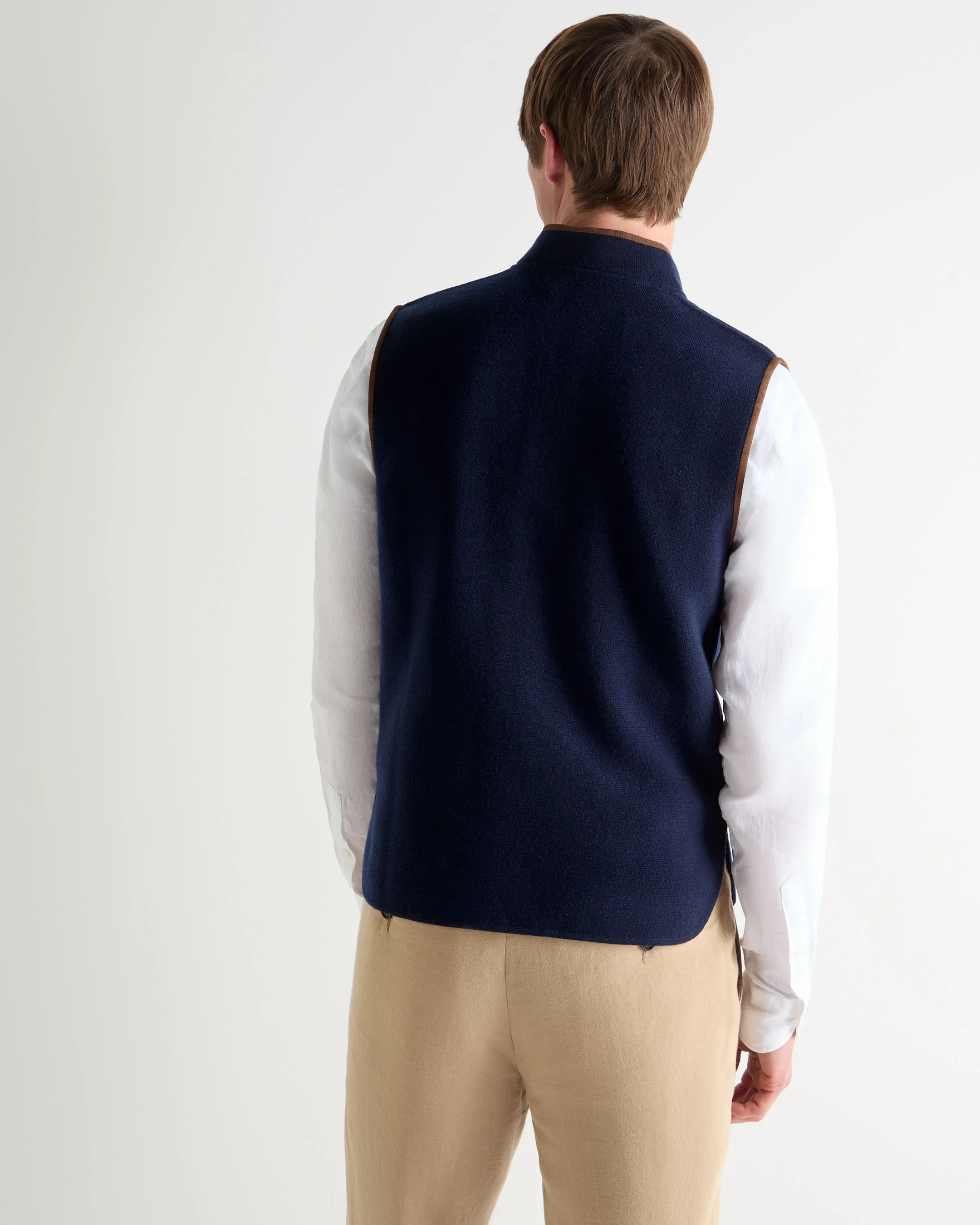 Men's Shaftesbury Cashmere Gilet Deep French Blue - Image 4