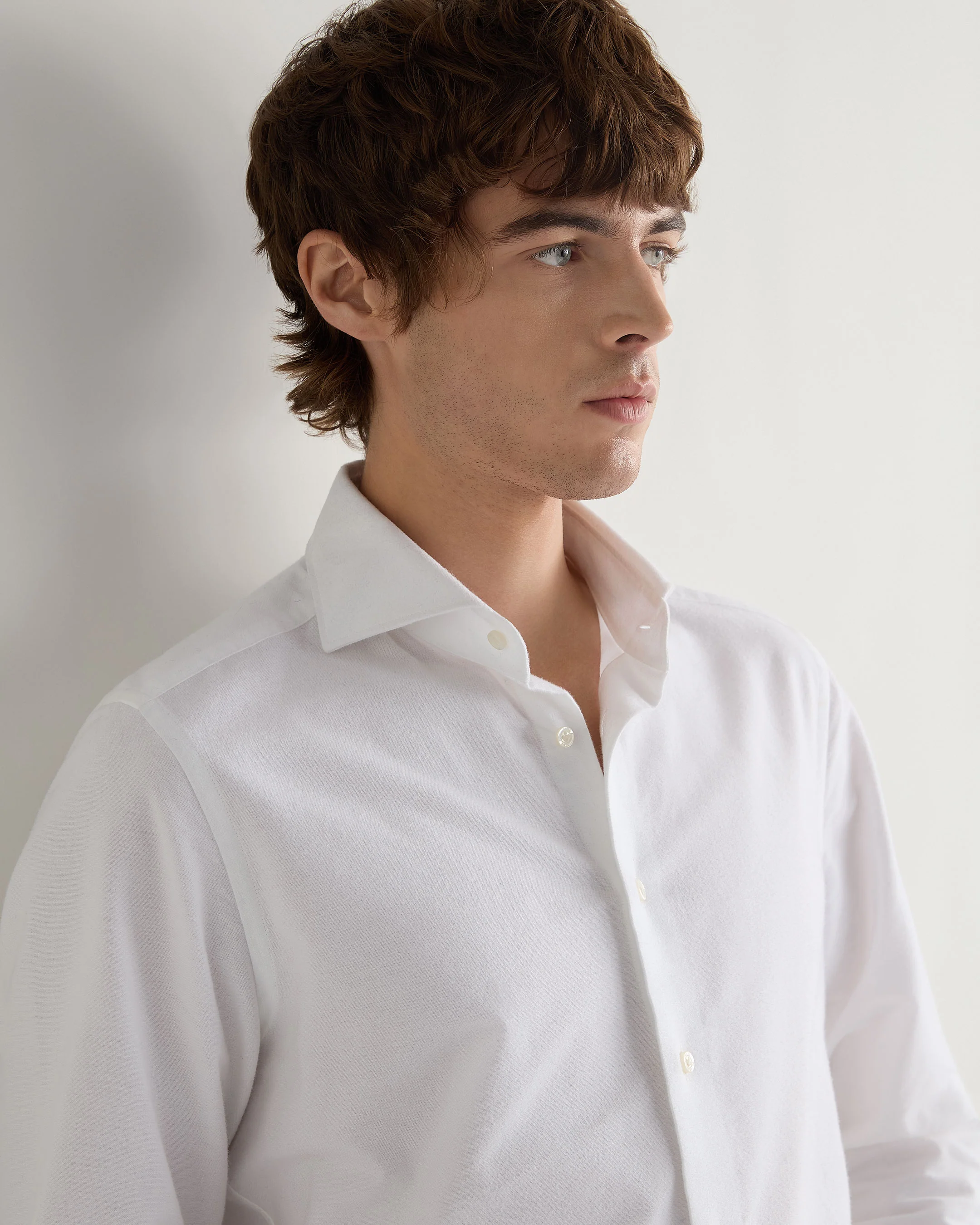 Men's Cannes Soft Cotton Flannel Shirt White - Image 5