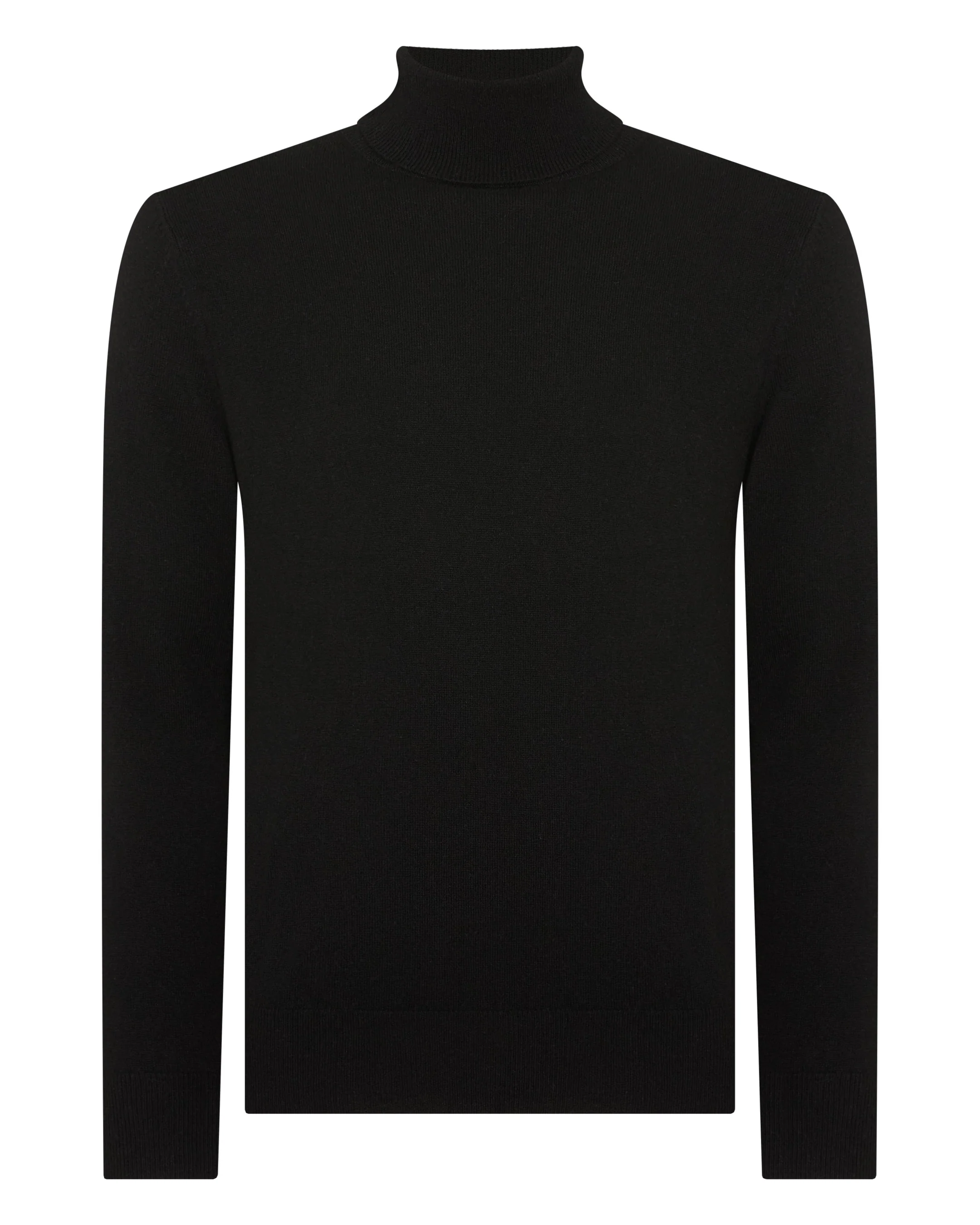 Men's Trafalgar Roll Neck Cashmere Jumper Black - Image 2