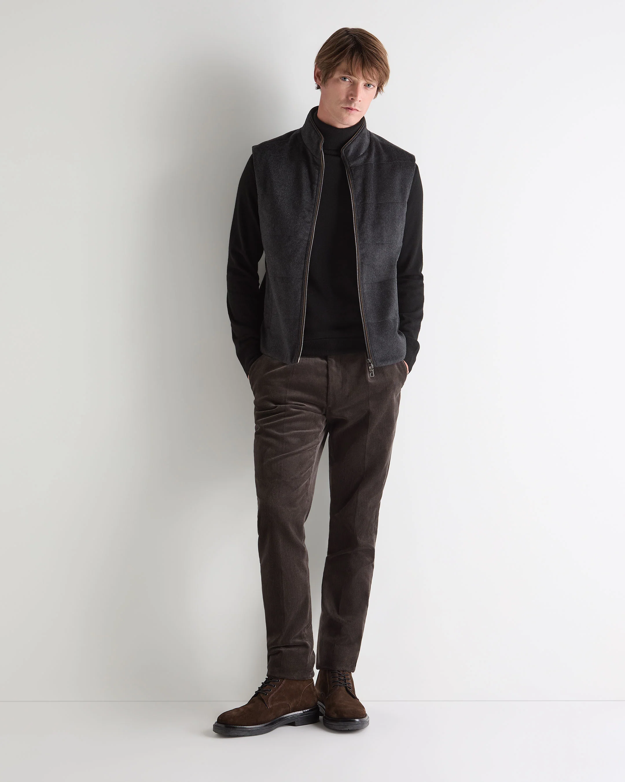 Men's Trafalgar Roll Neck Cashmere Jumper Black - Image 3