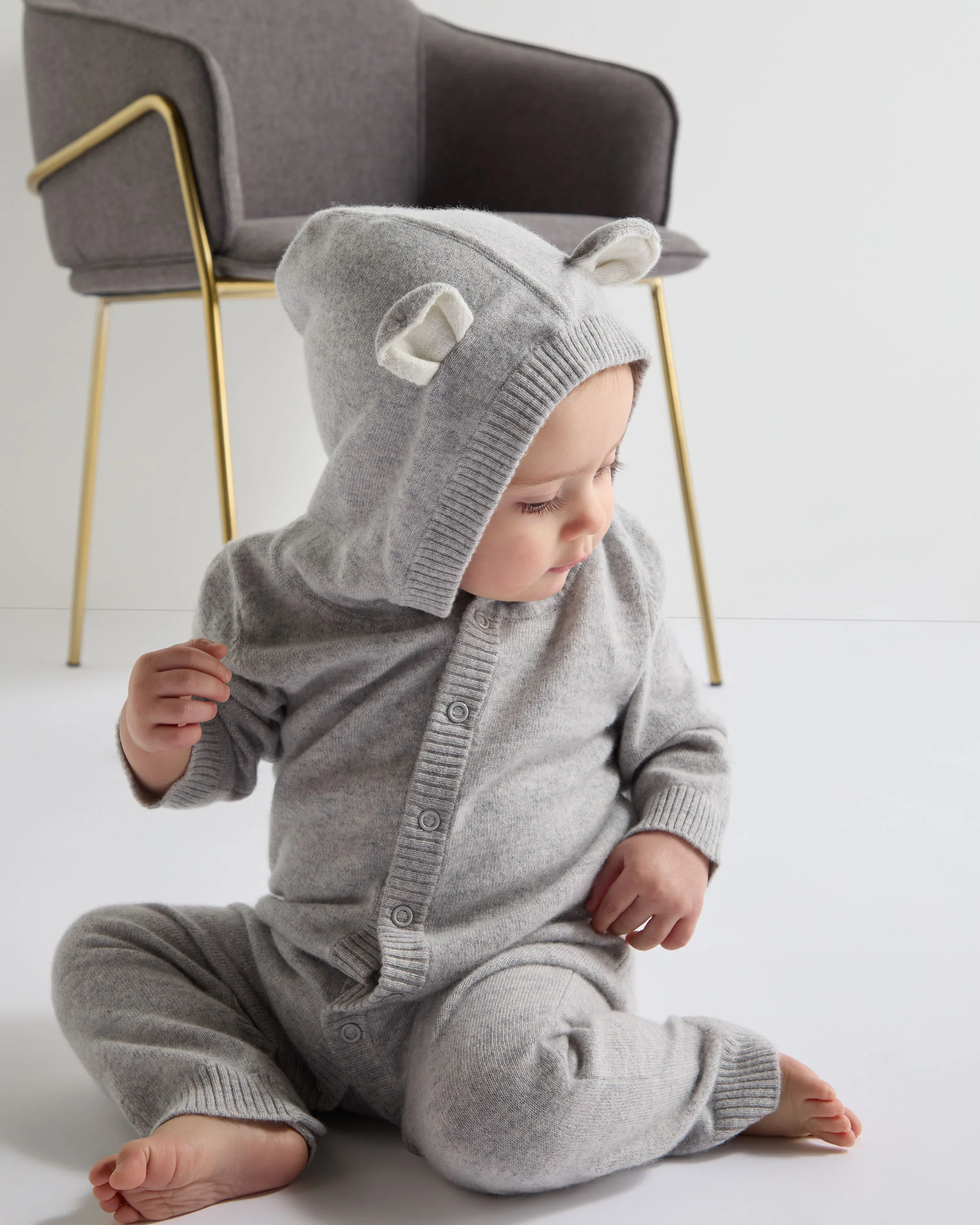 Panda Cashmere Sleepsuit Fumo Grey - Image 3