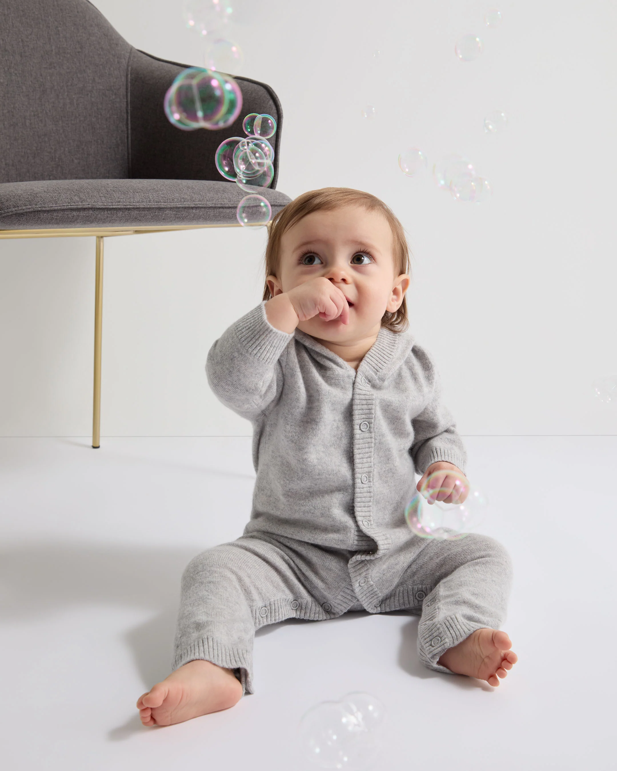 Panda Cashmere Sleepsuit Fumo Grey - Image 5