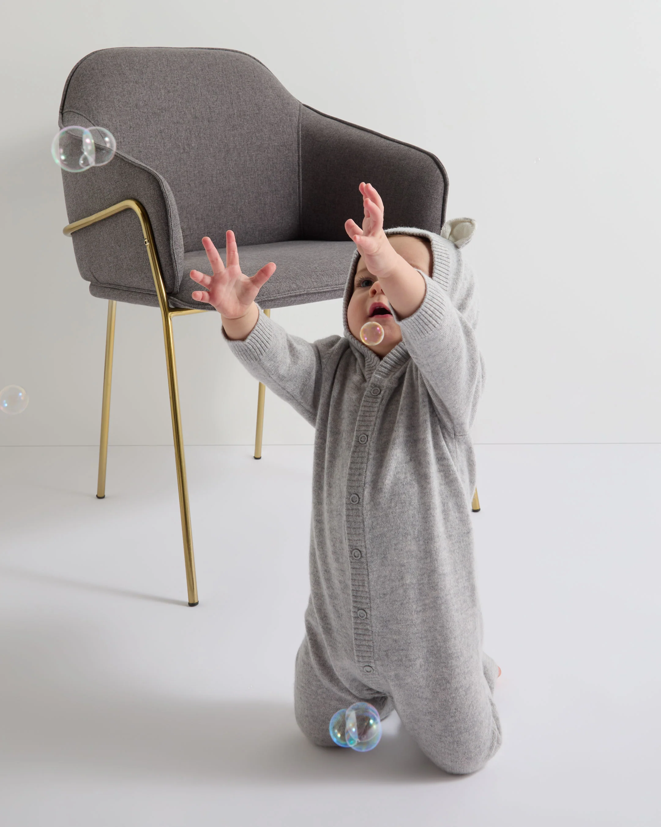 Panda Cashmere Sleepsuit Fumo Grey - Image 6