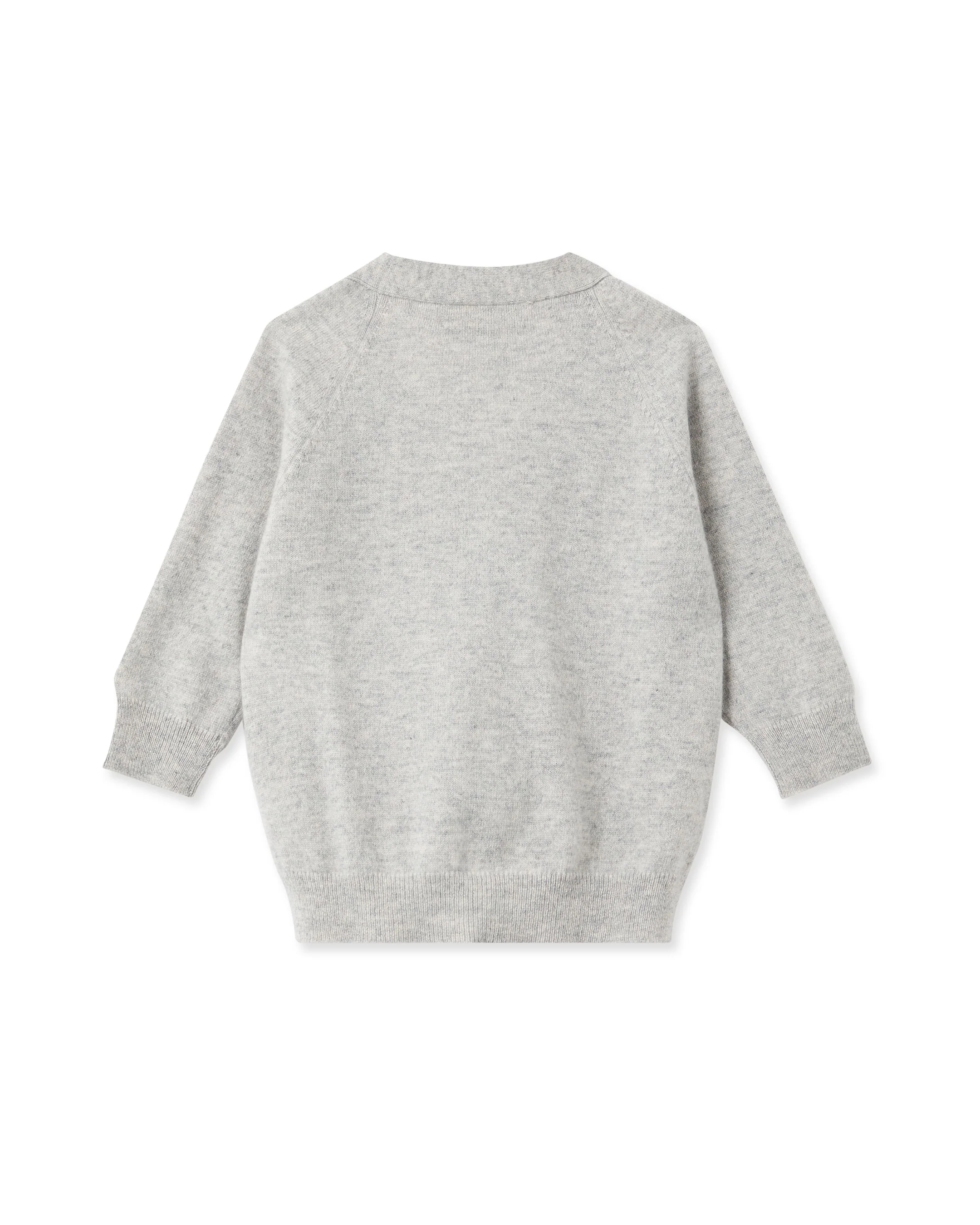 Panda Pocket Cashmere Cardigan Fumo Grey - Image 5
