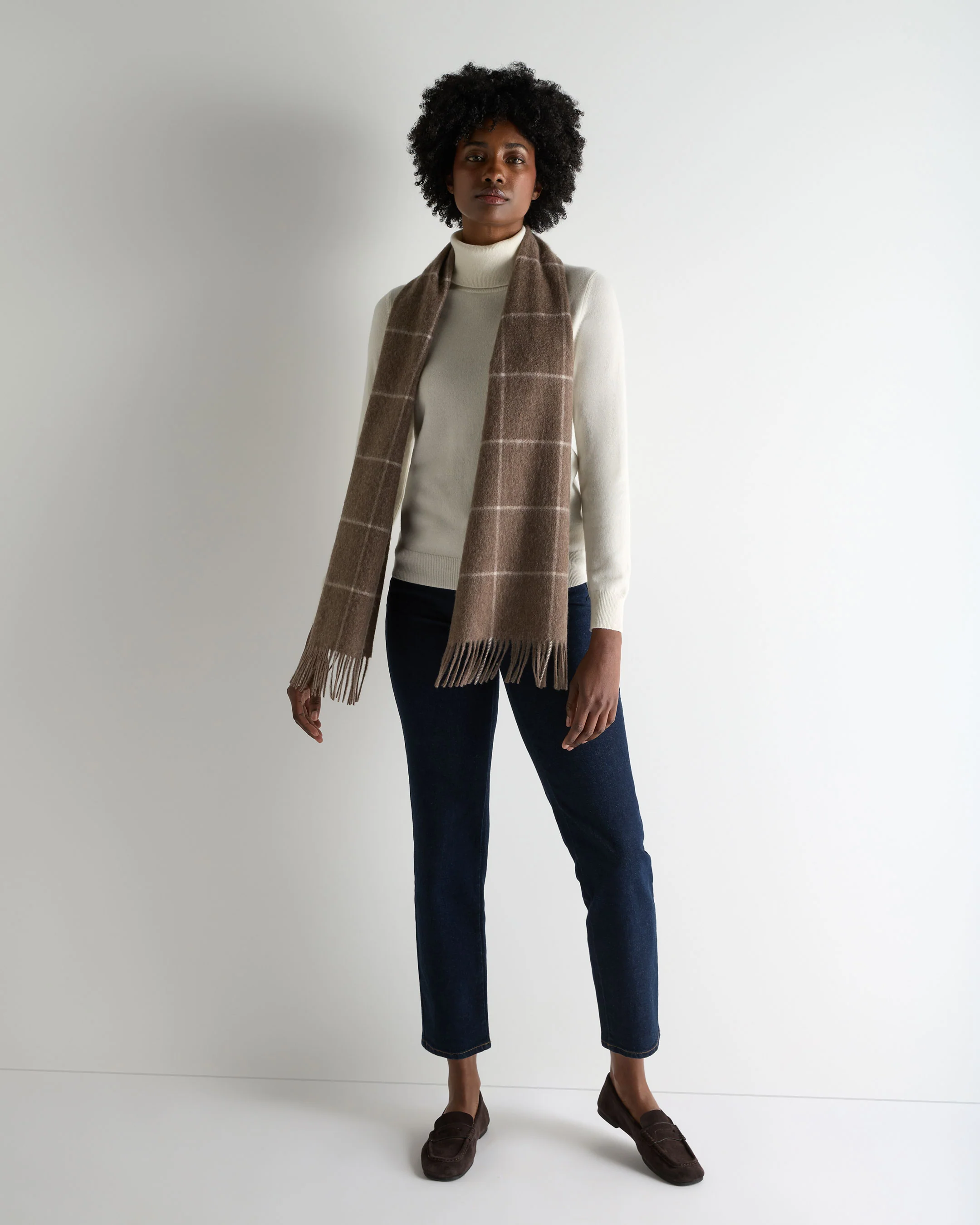 Women's Luna Roll Neck Cashmere Jumper New Ivory White - Image 3