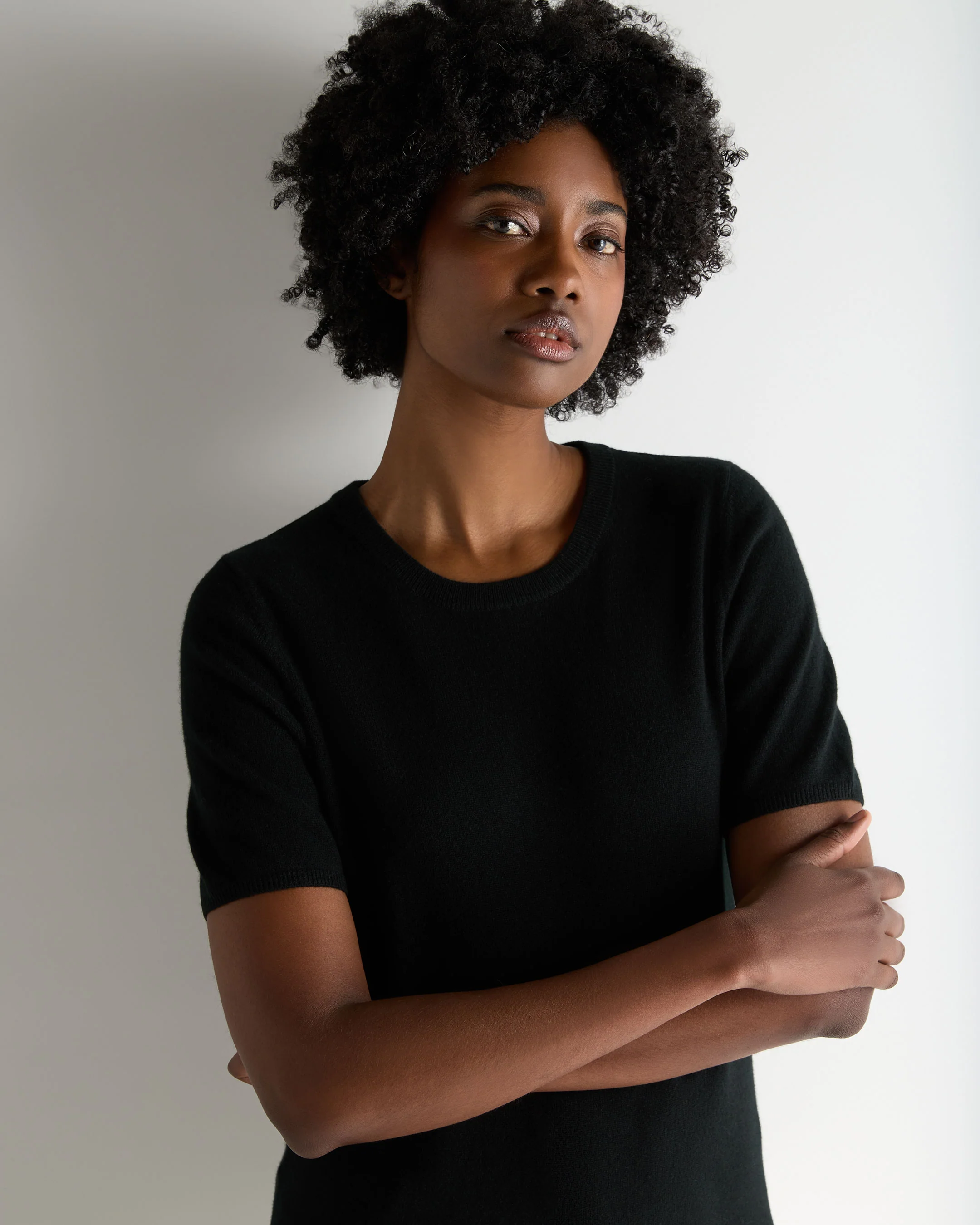 Women's Milly Classic Cashmere T-Shirt Black - Image 5