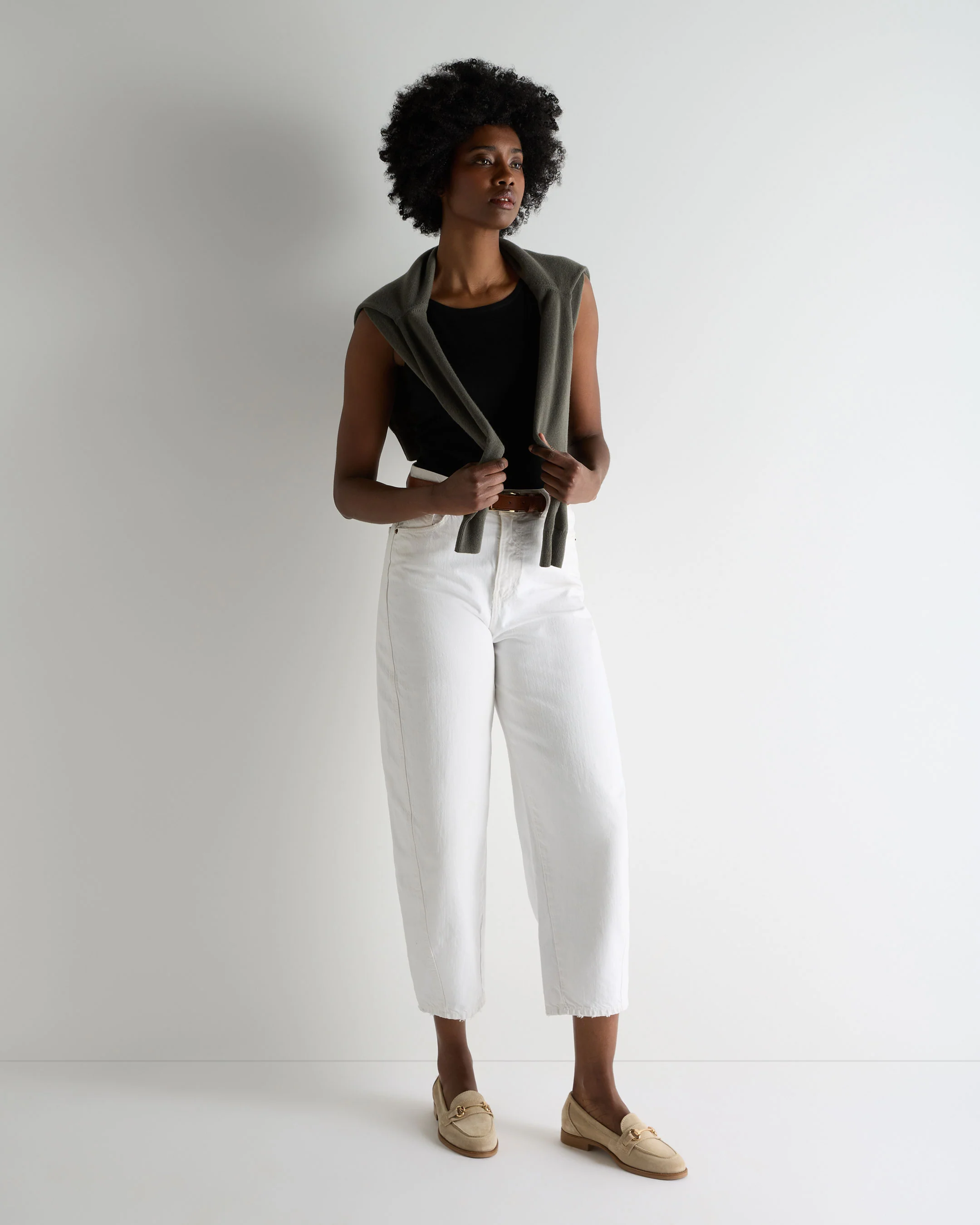 Women's Ella Superfine Cashmere Shell Top Black - Image 3