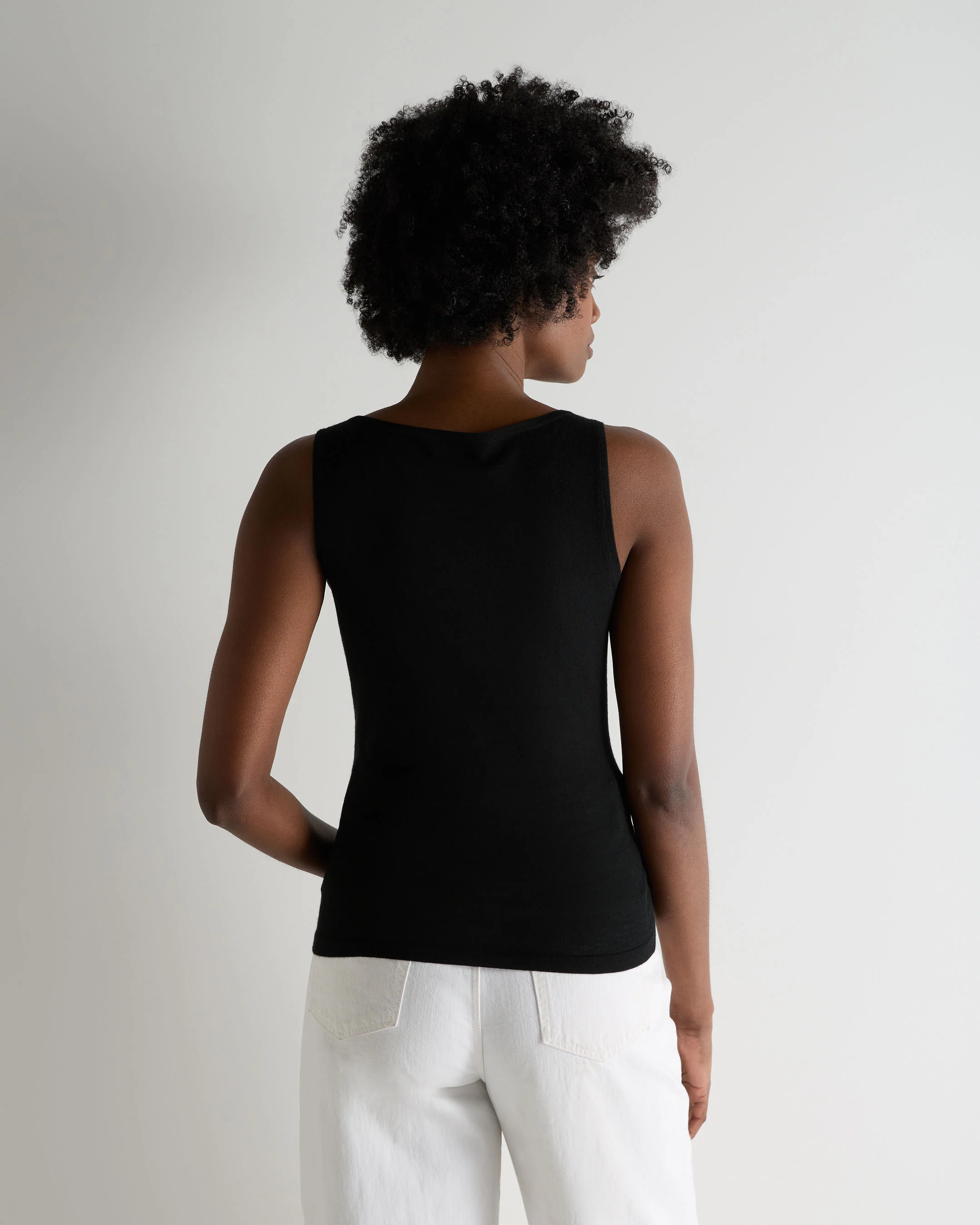 Women's Ella Superfine Cashmere Shell Top Black - Image 4