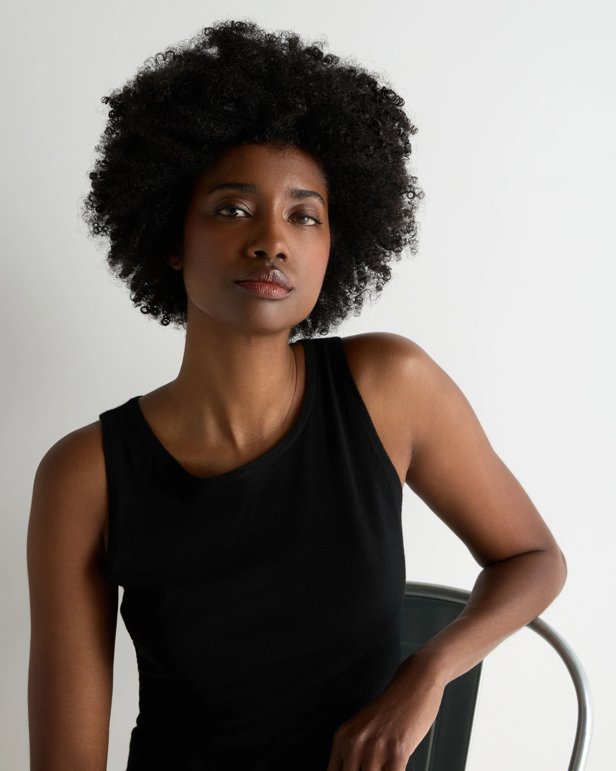 Women's Ella Superfine Cashmere Shell Top Black - Image 5