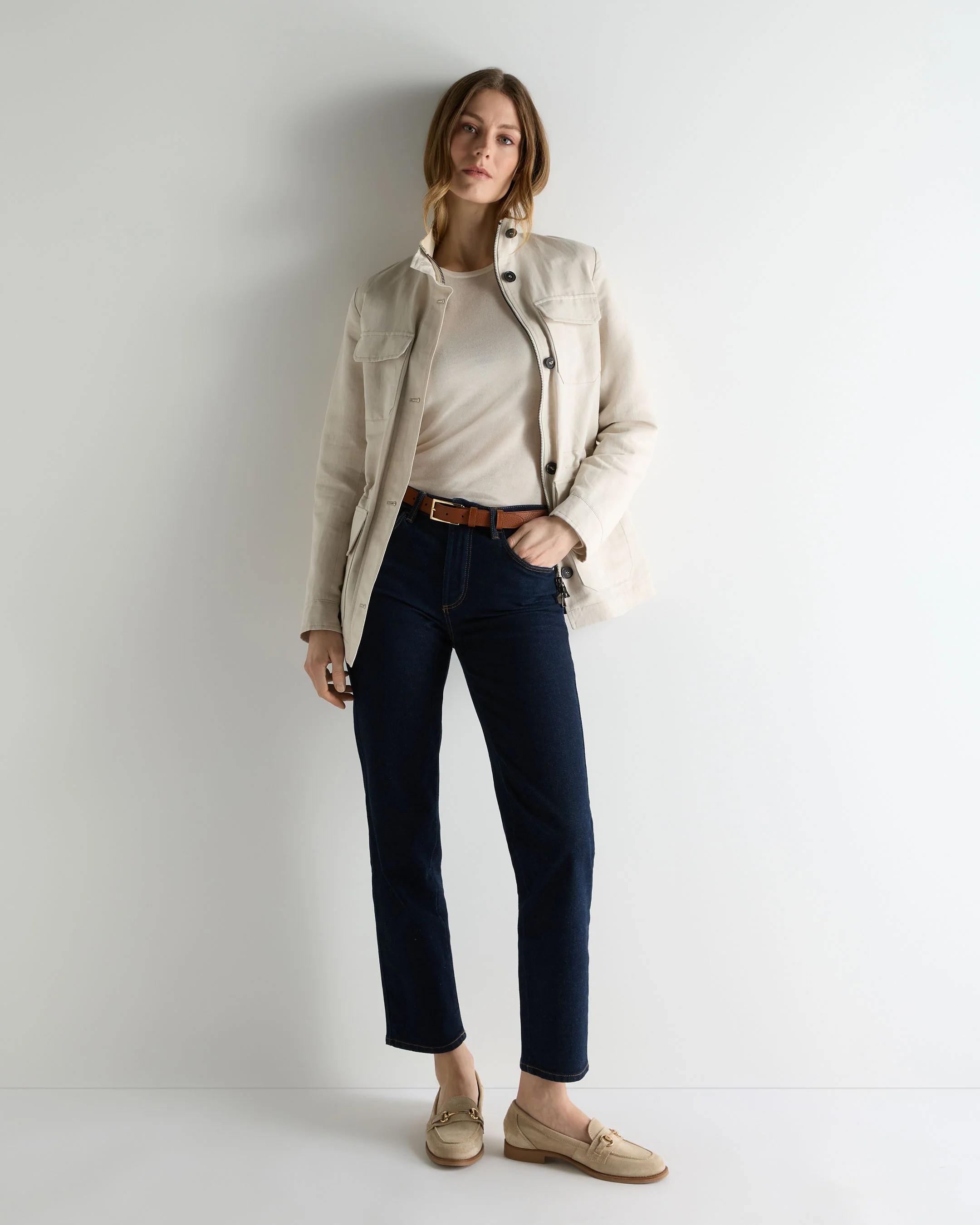 Women's Eden Superfine Cashmere Round Neck Top New Ivory White - Image 3