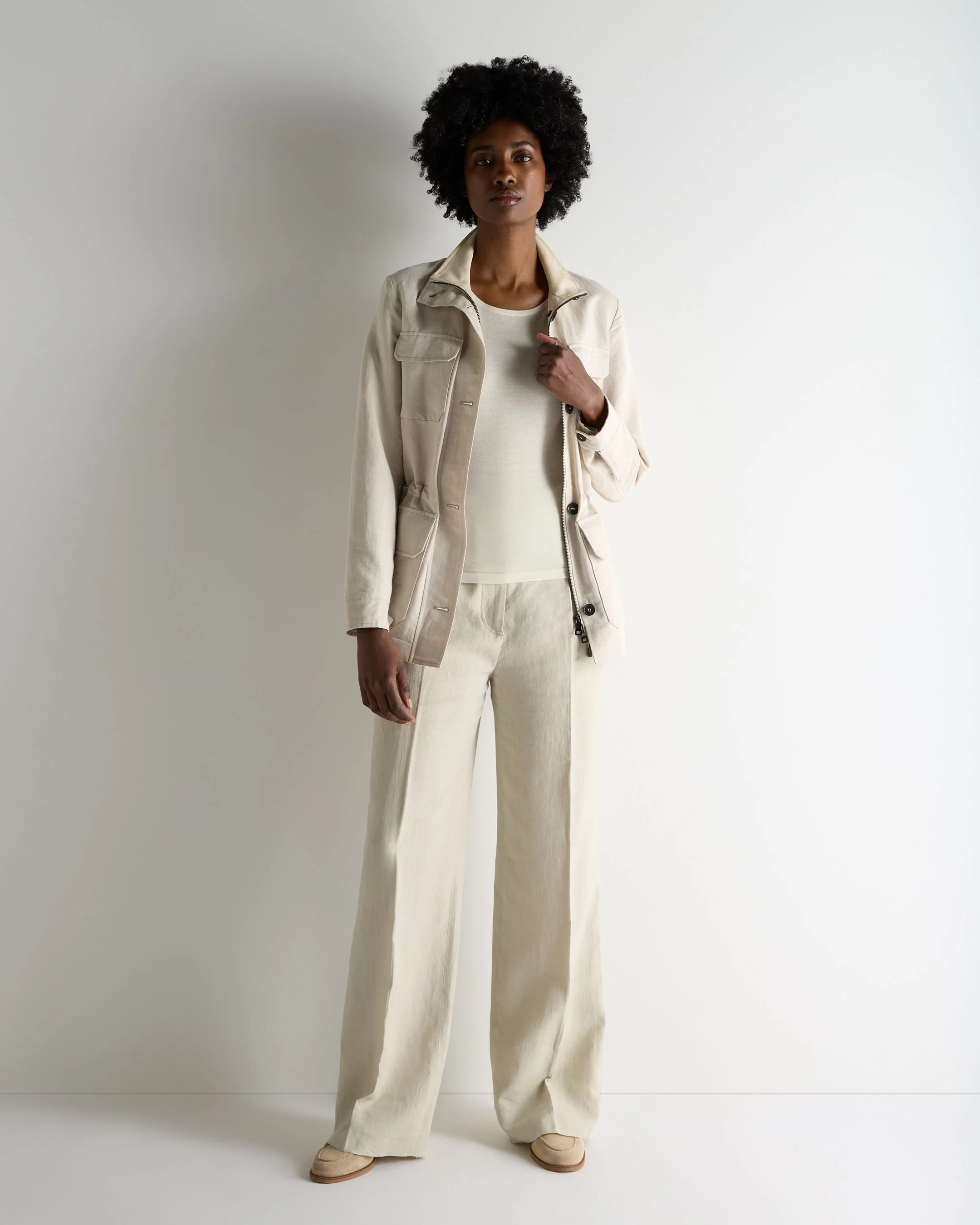 Women's Ella Superfine Cashmere Shell Top New Ivory White - Image 3