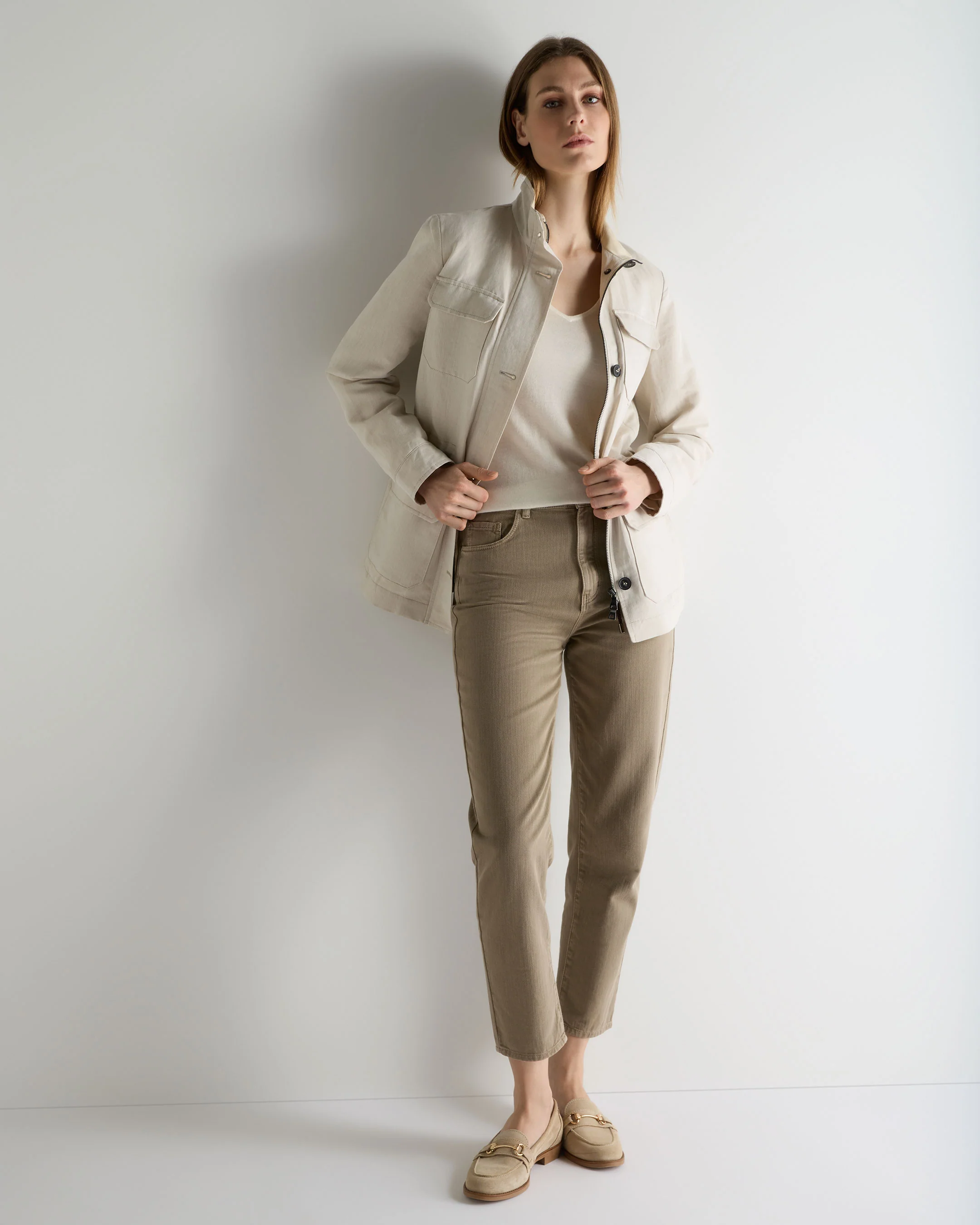 Women's Imogen Superfine Cashmere V Neck Jumper New Ivory White - Image 3
