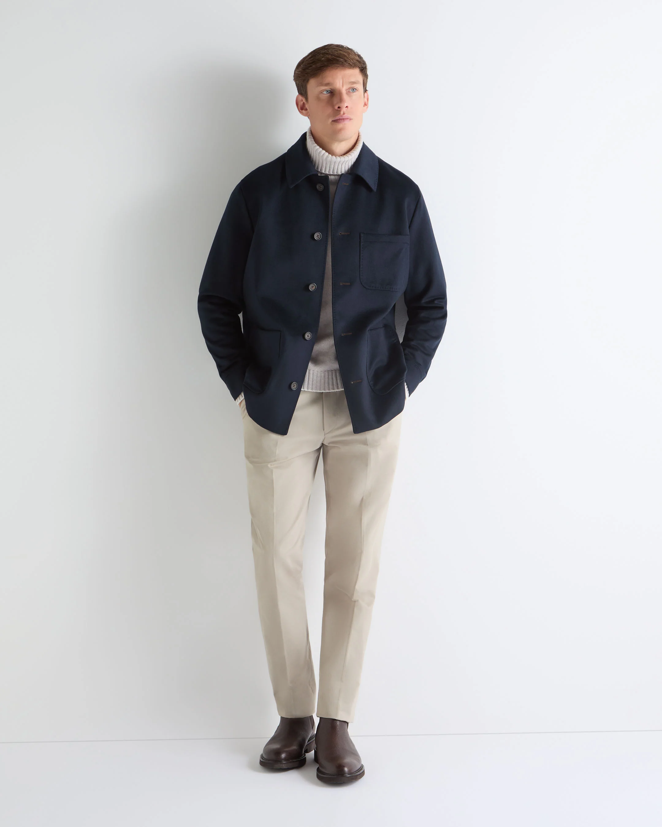 TUCCI CASHMERE UTILITY JACKET Navy Blue - Image 4