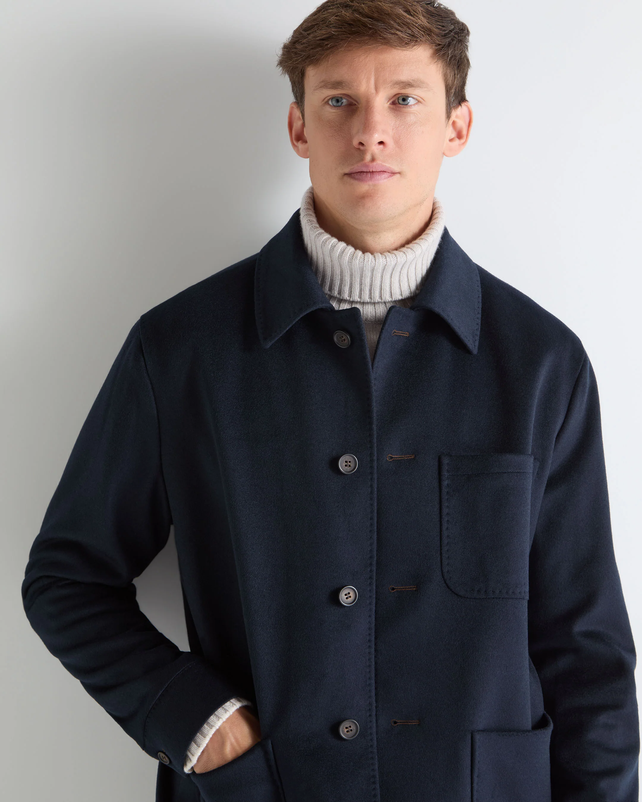 TUCCI CASHMERE UTILITY JACKET Navy Blue - Image 6