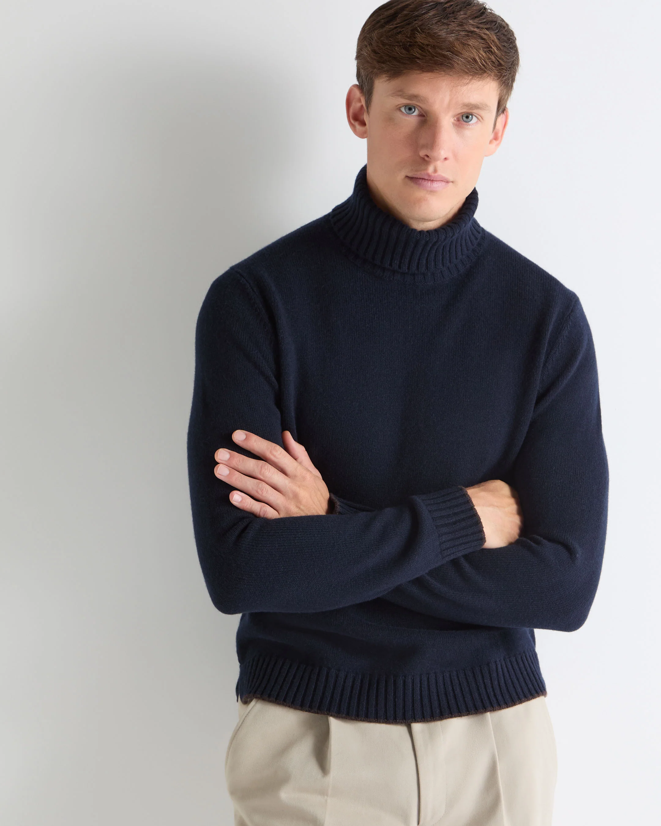 TUCCI CHUNKY ROLL NECK Navy Blue