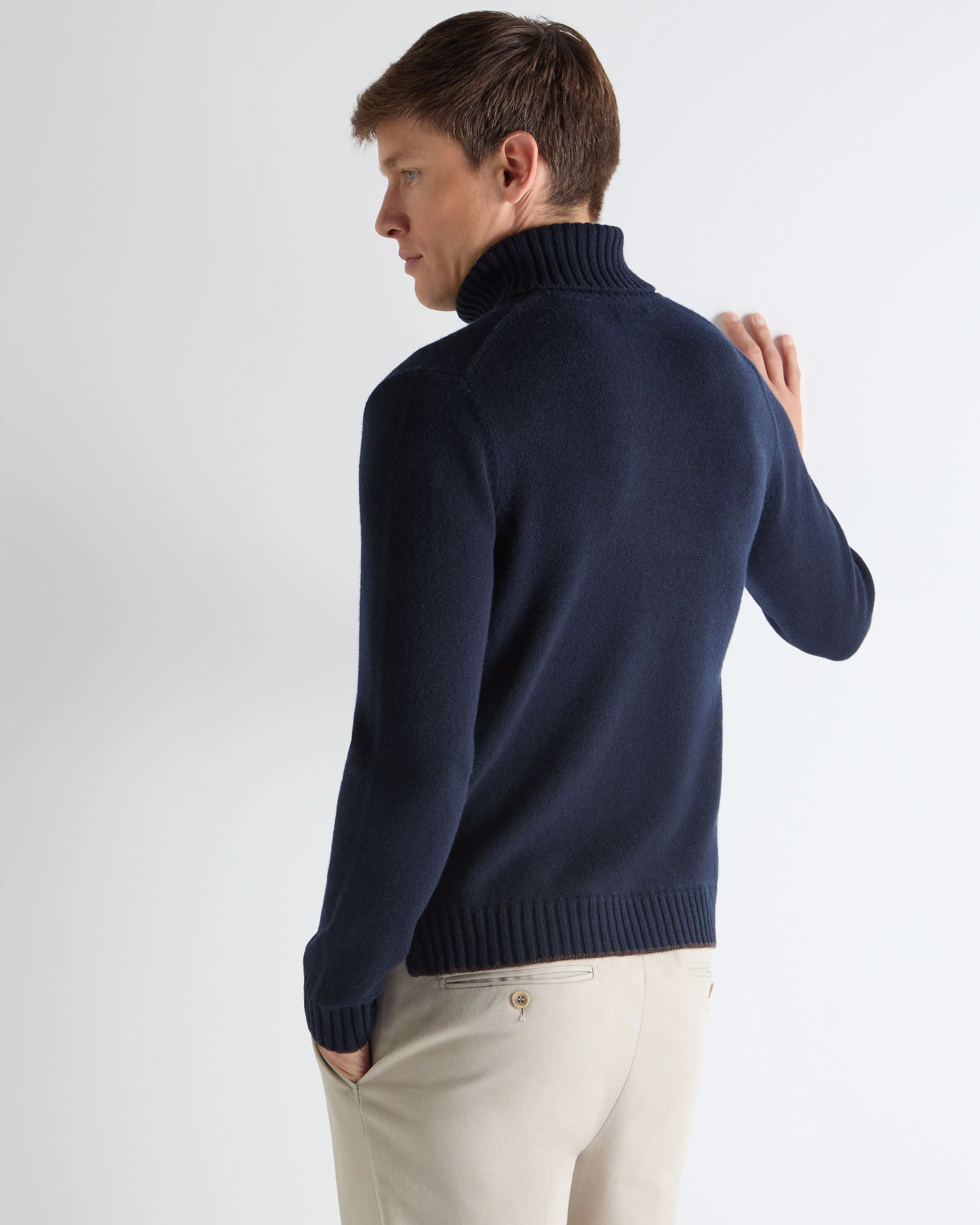 TUCCI CHUNKY ROLL NECK Navy Blue - Image 4