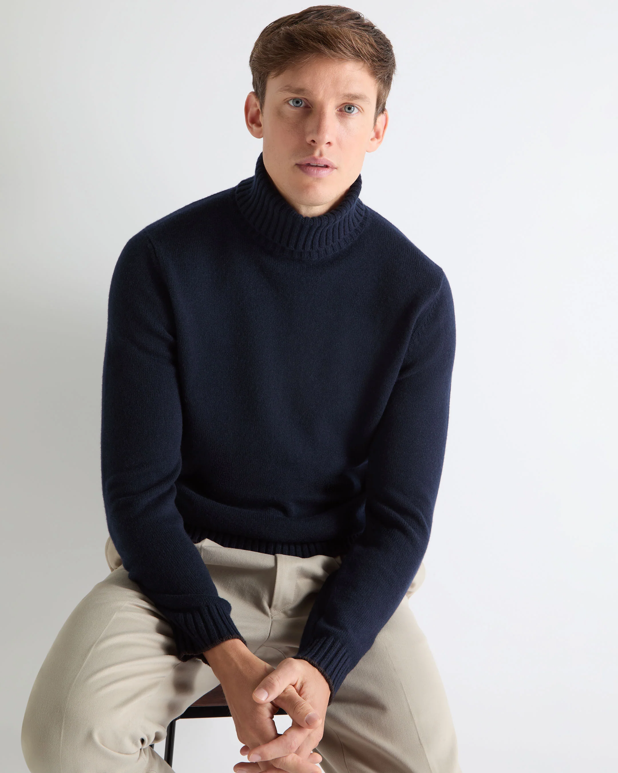 TUCCI CHUNKY ROLL NECK Navy Blue - Image 5