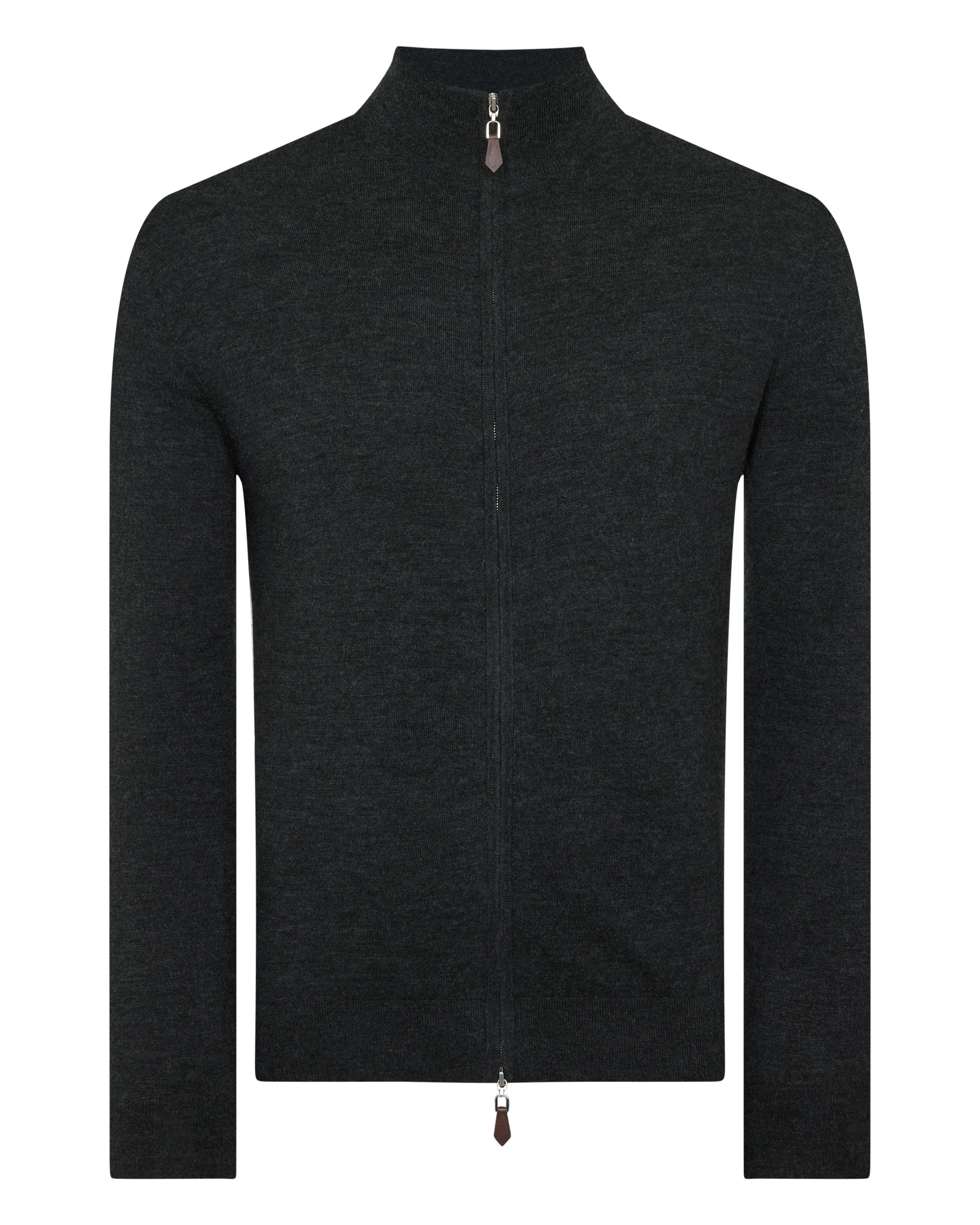 TUCCI SUPERFINE FULL ZIP Dark Charcoal Grey - Image 2