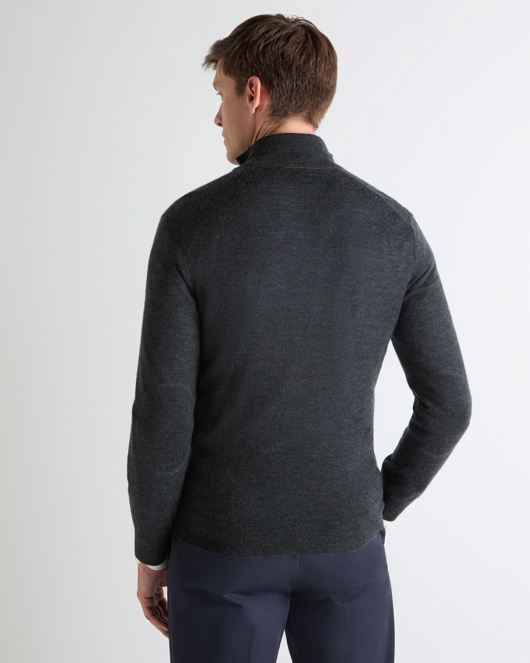 TUCCI SUPERFINE FULL ZIP Dark Charcoal Grey - Image 4