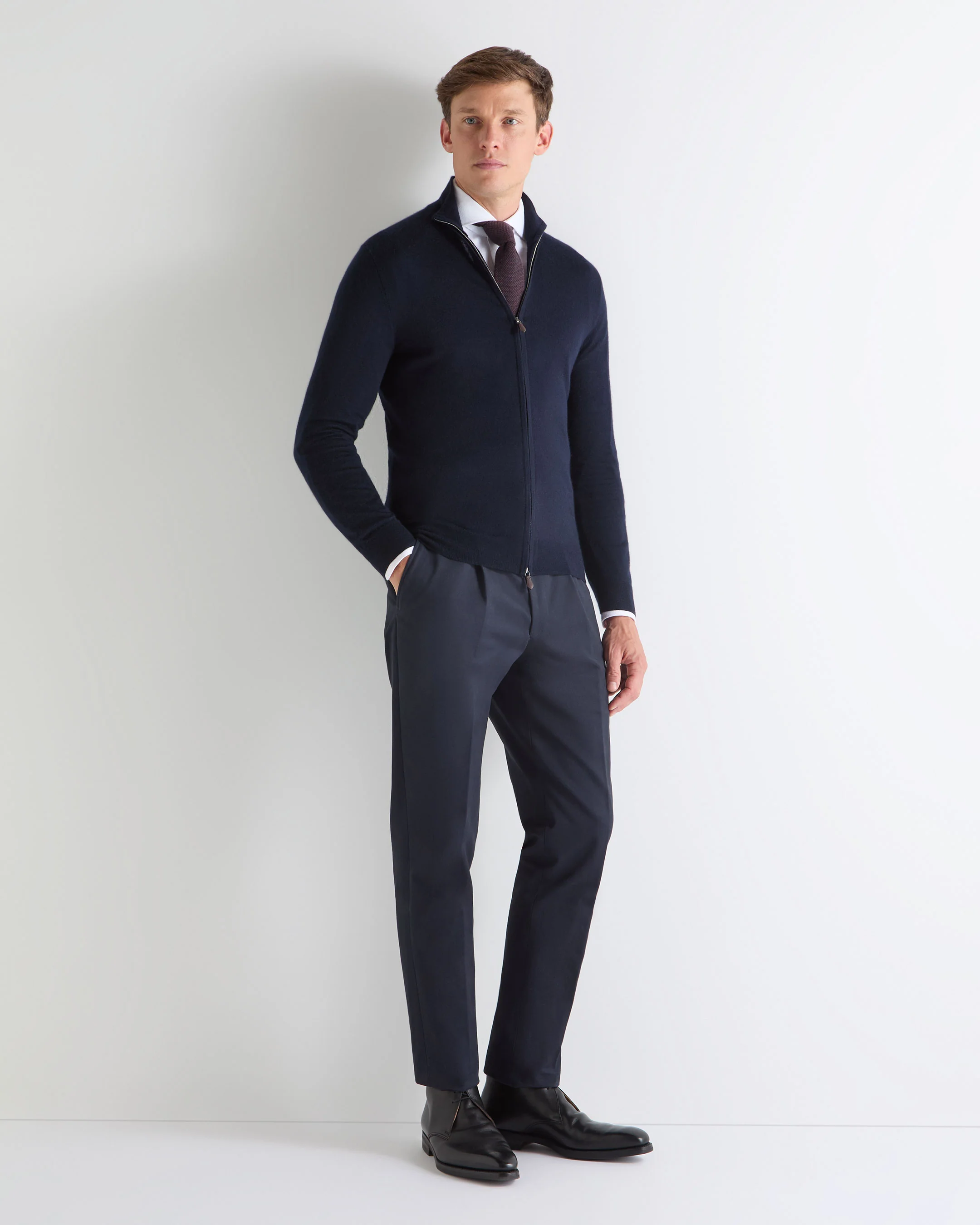 TUCCI SUPERFINE FULL ZIP Navy Blue - Image 4