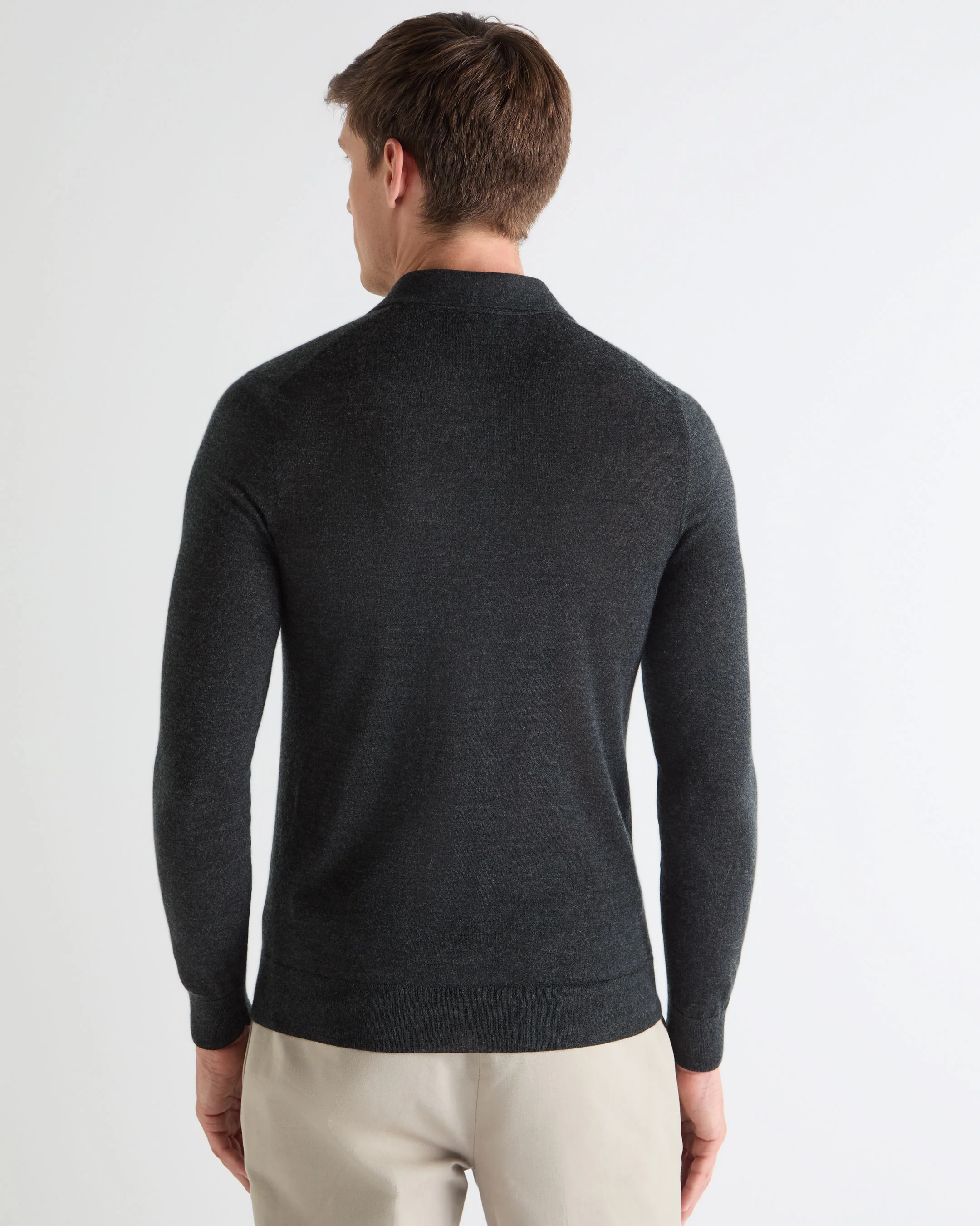 TUCCI SUPERFINE POLO SHIRT Dark Charcoal Grey - Image 5